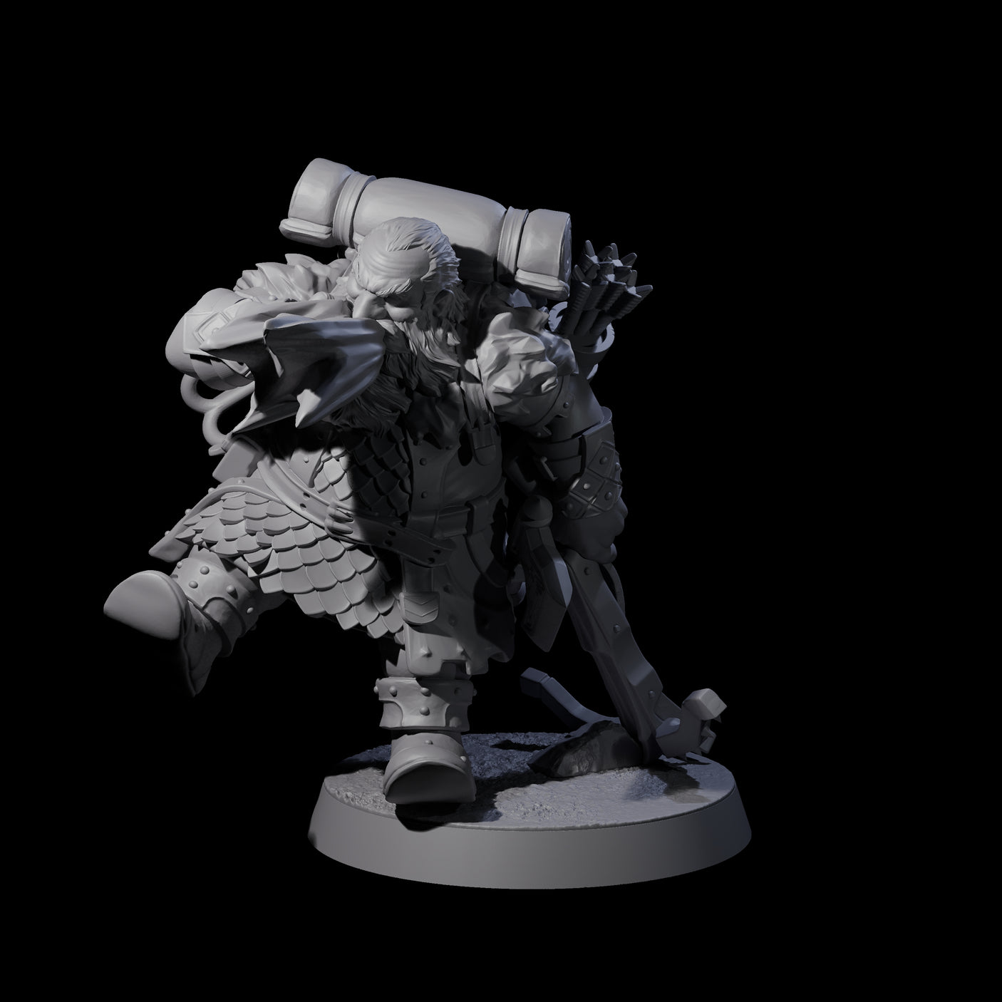 Dwarven Mercenary Company - The Stoutmasters F Miniature for Dungeons and Dragons, Pathfinder or other TTRPGs