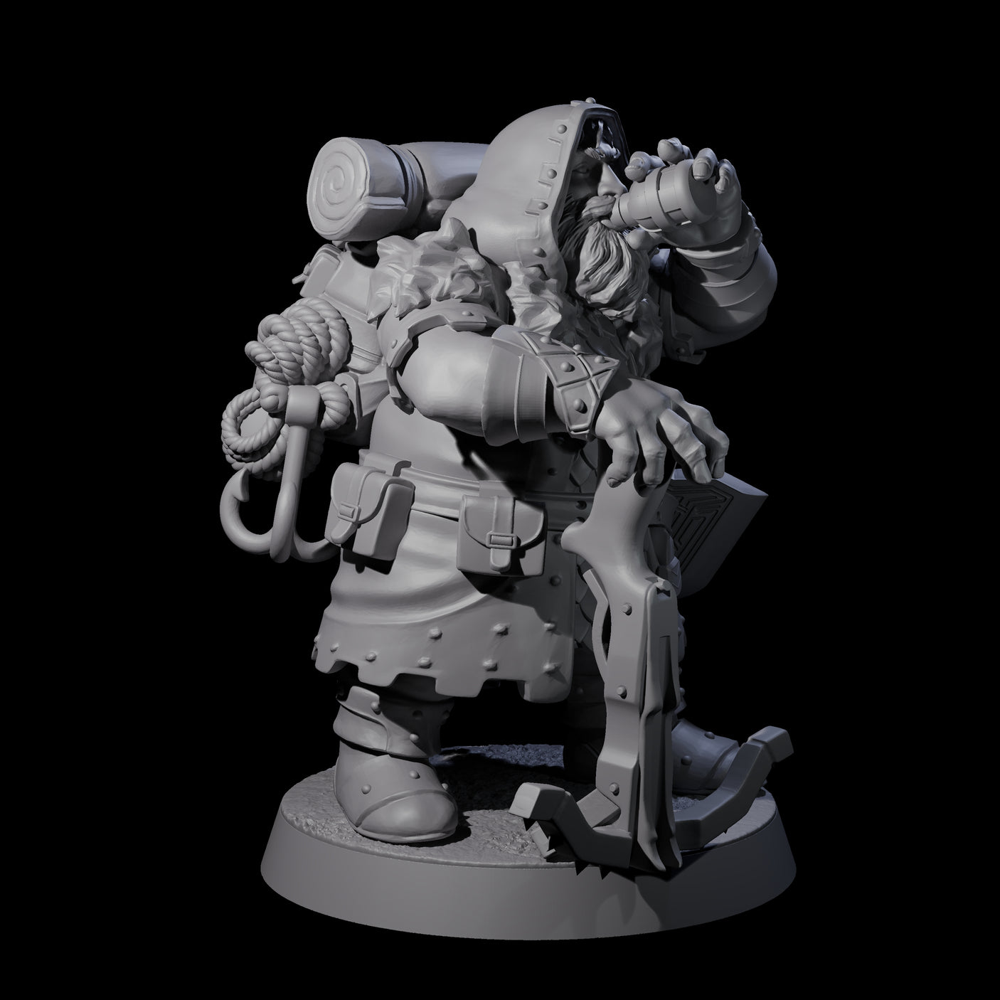 Dwarven Mercenary Company - The Stoutmasters G Miniature for Dungeons and Dragons, Pathfinder or other TTRPGs