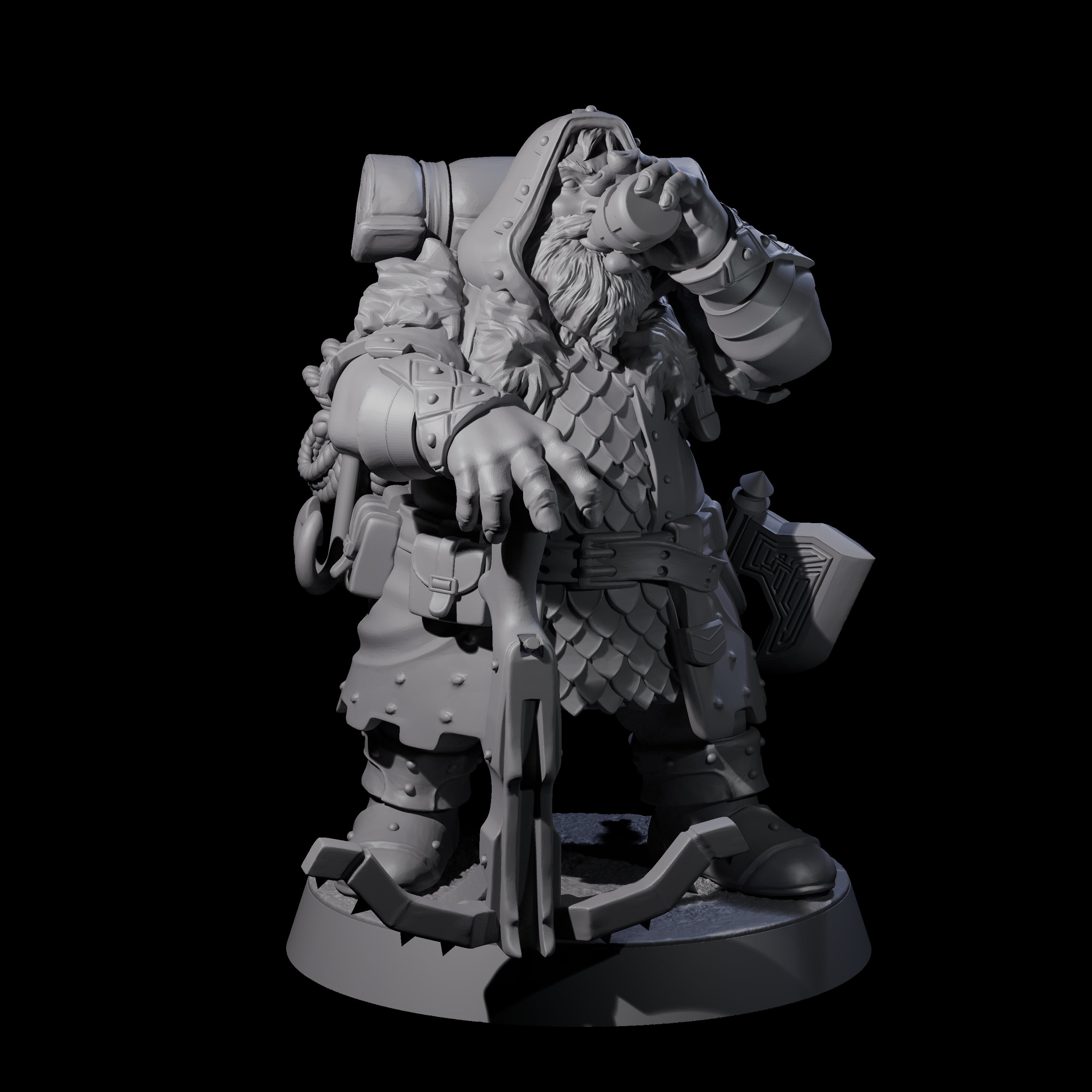 Dwarven Mercenary Company - The Stoutmasters G Miniature for Dungeons and Dragons, Pathfinder or other TTRPGs