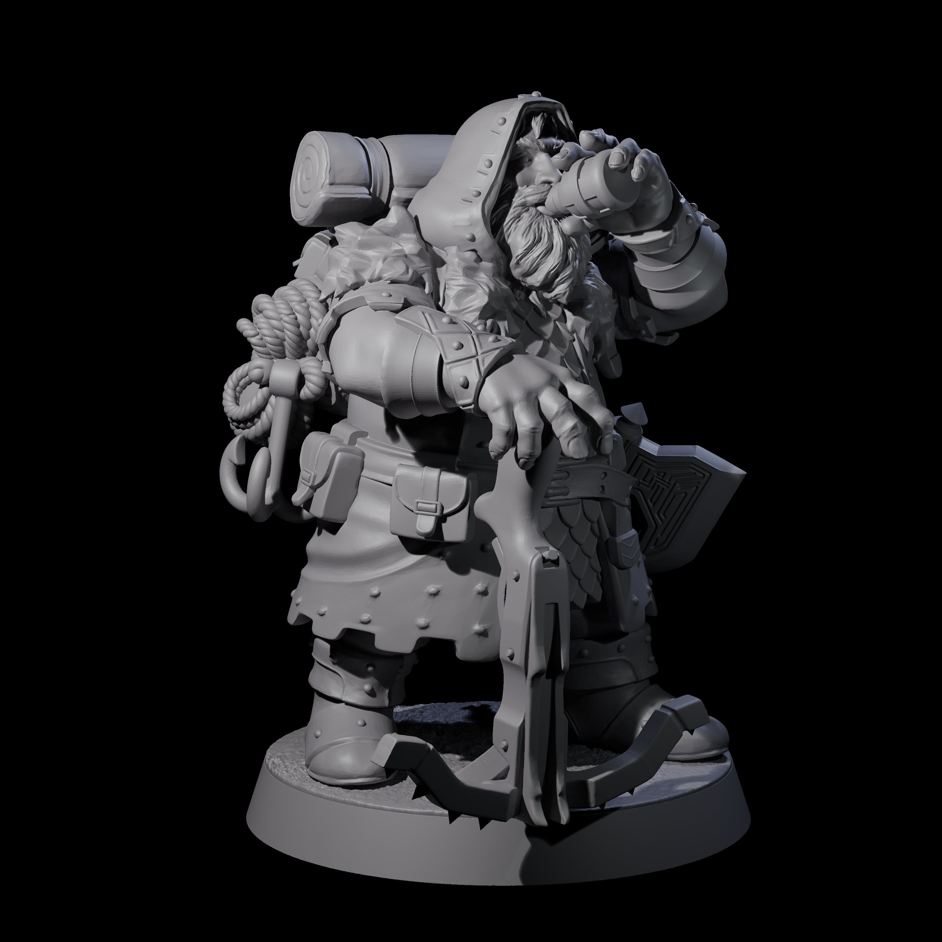 Dwarven Mercenary Company - The Stoutmasters G Miniature for Dungeons and Dragons, Pathfinder or other TTRPGs