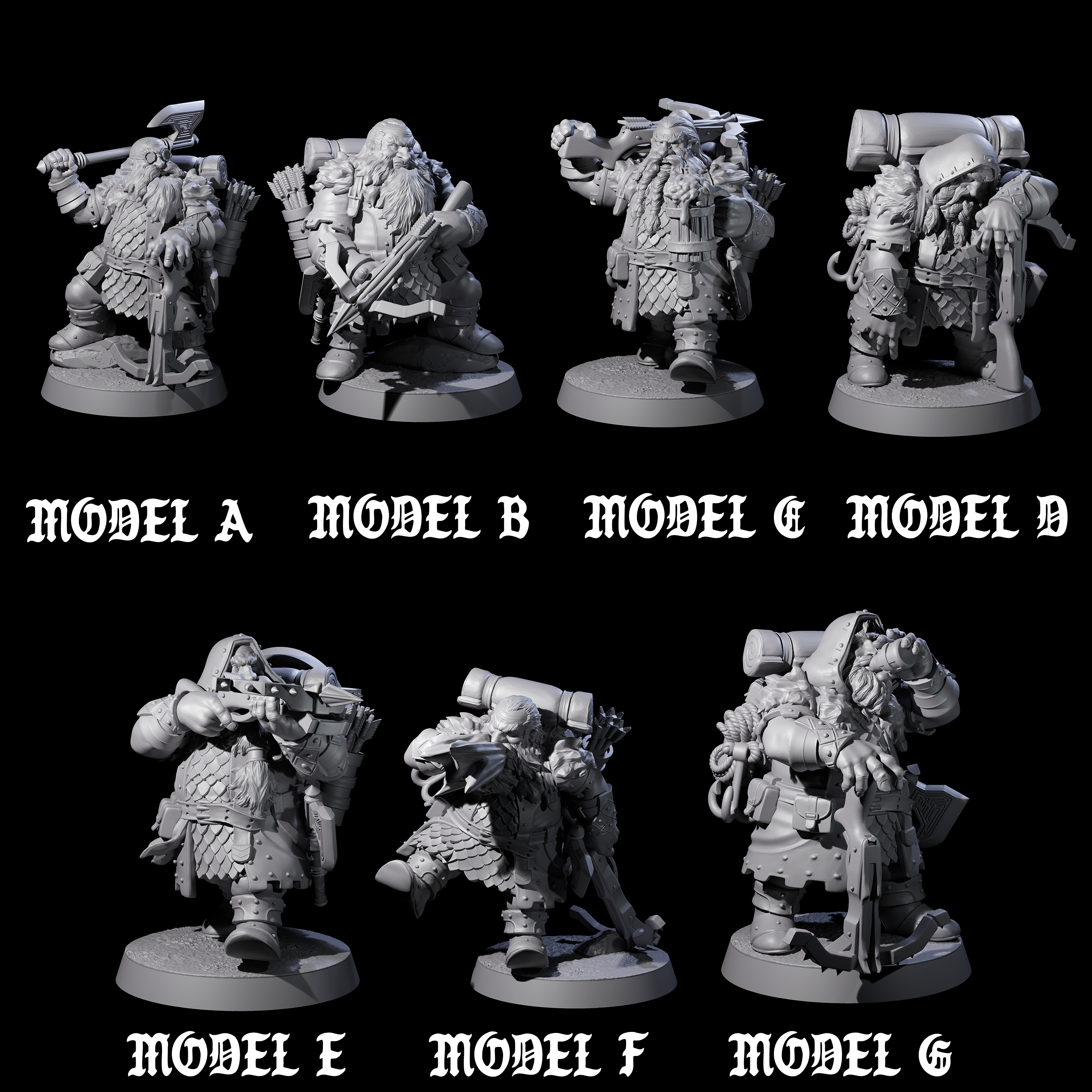 Dwarven Mercenary Company - The Stoutmasters Miniature for Dungeons and Dragons, Pathfinder or other TTRPGs
