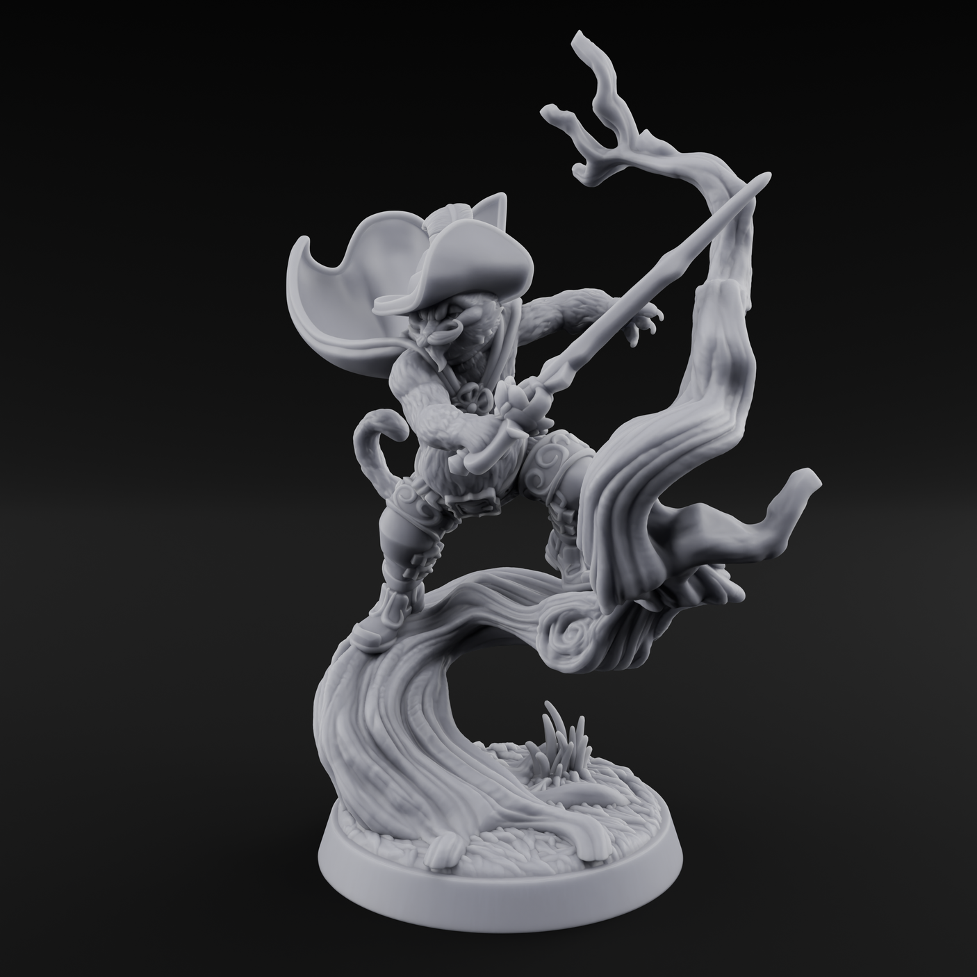 Dynamic Tabaxi Swashbuckler Miniature for Dungeons and Dragons, Pathfinder or other TTRPGs