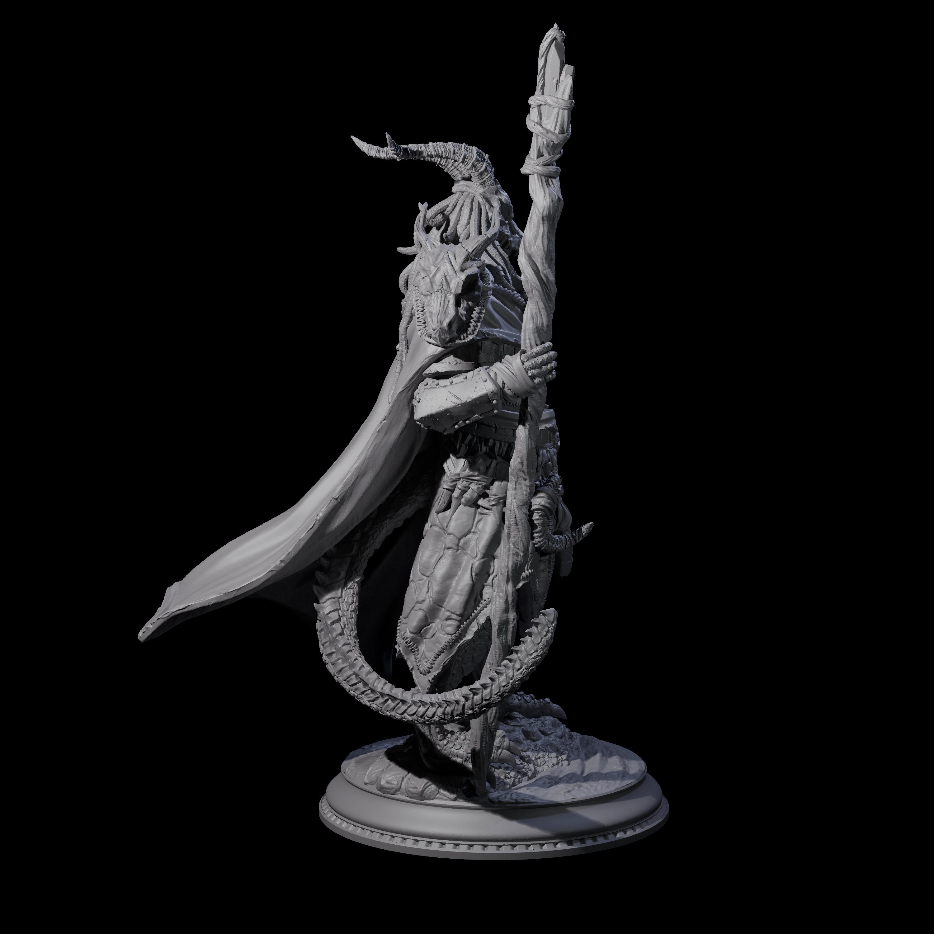 Earthy Dragonborn Druid Miniature for Dungeons and Dragons, Pathfinder or other TTRPGs