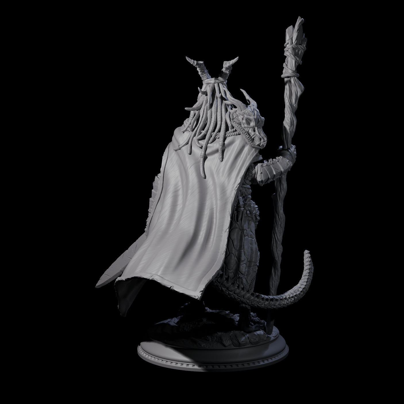 Earthy Dragonborn Druid Miniature for Dungeons and Dragons, Pathfinder or other TTRPGs