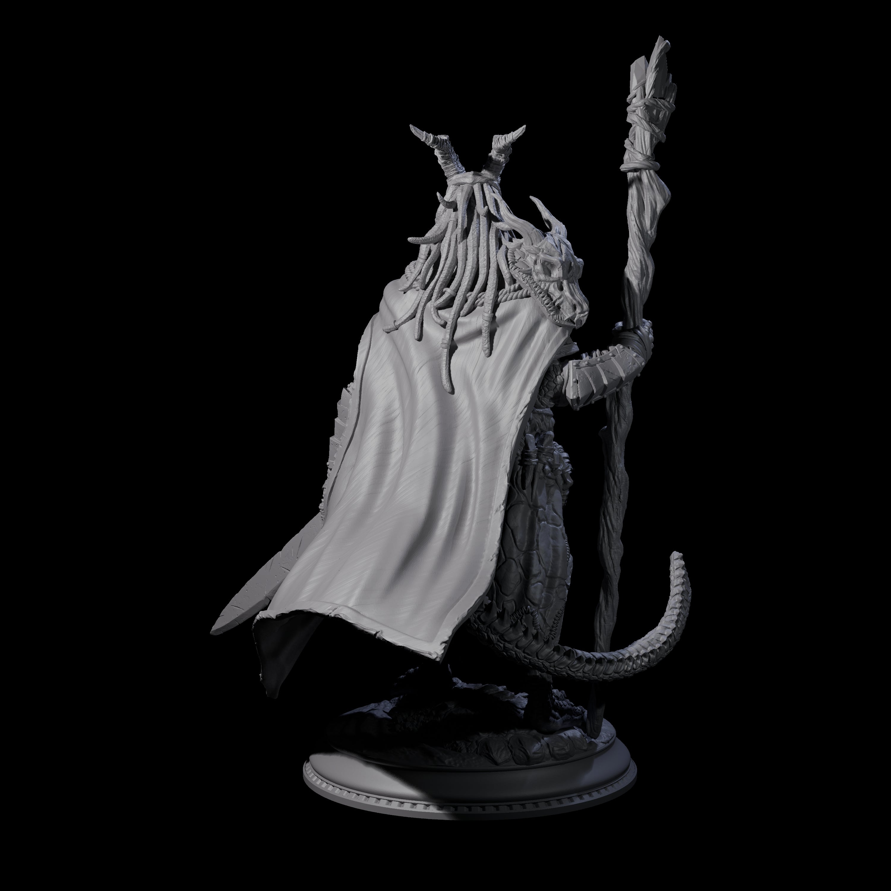 Earthy Dragonborn Druid Miniature for Dungeons and Dragons, Pathfinder or other TTRPGs