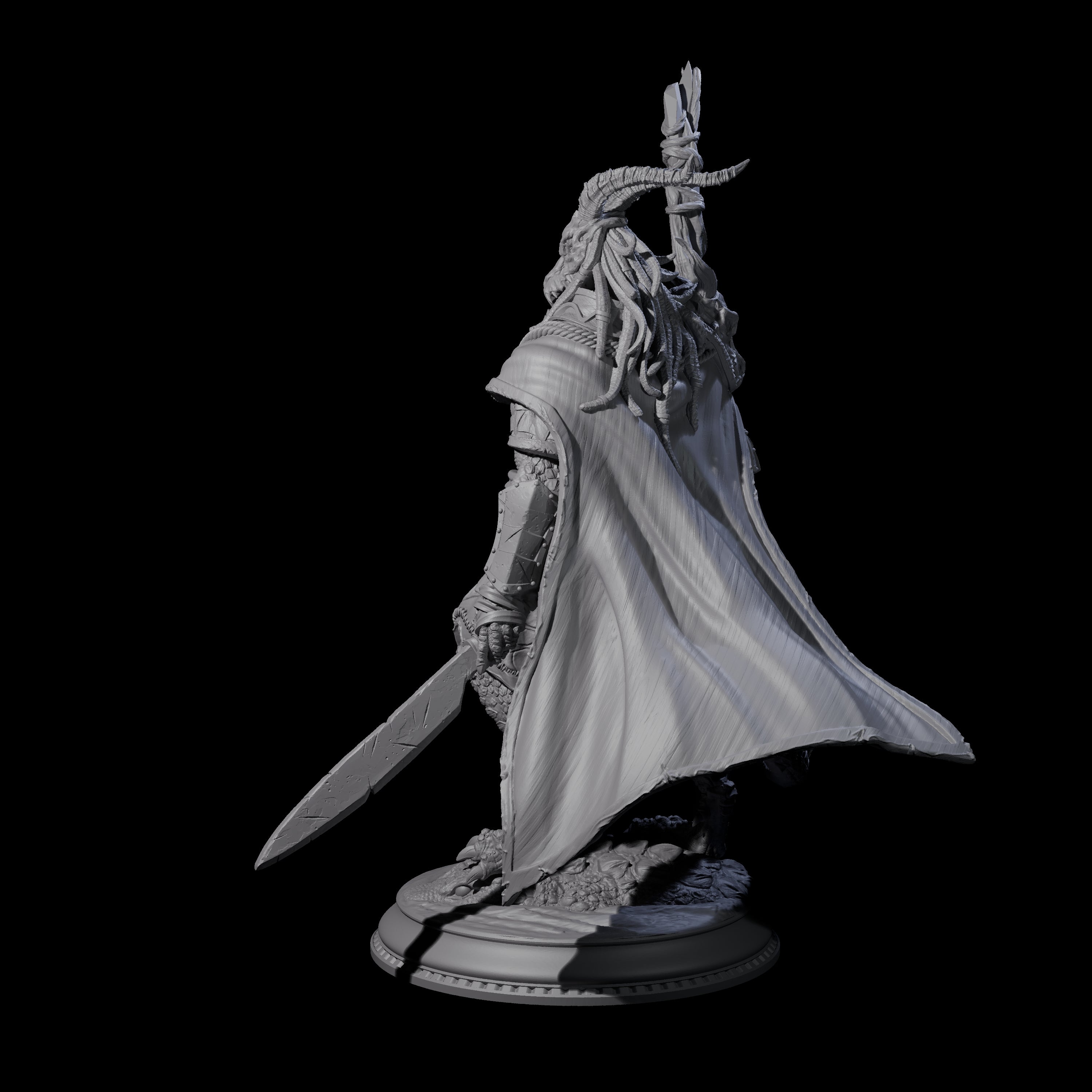 Earthy Dragonborn Druid Miniature for Dungeons and Dragons, Pathfinder or other TTRPGs