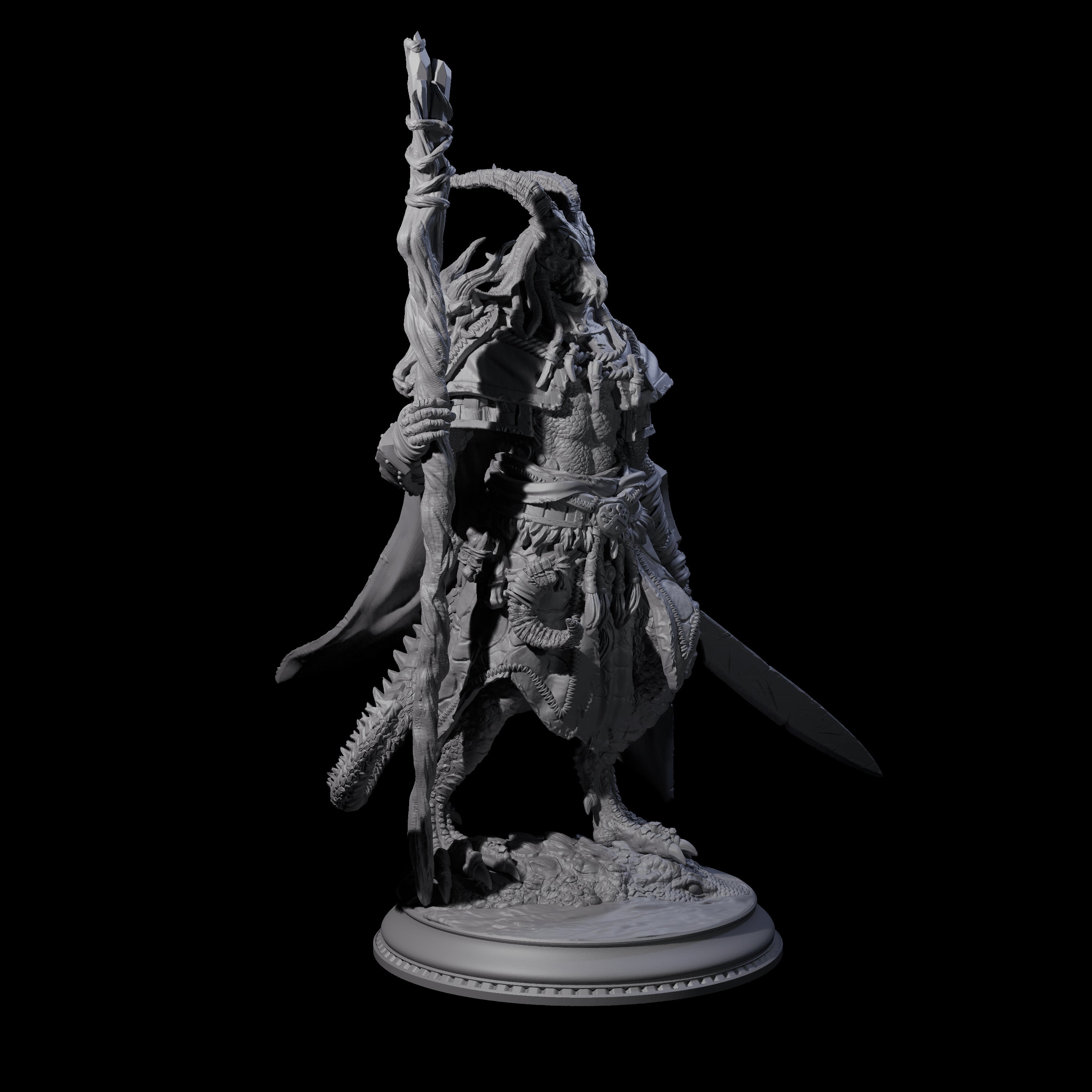 Earthy Dragonborn Druid Miniature for Dungeons and Dragons, Pathfinder or other TTRPGs