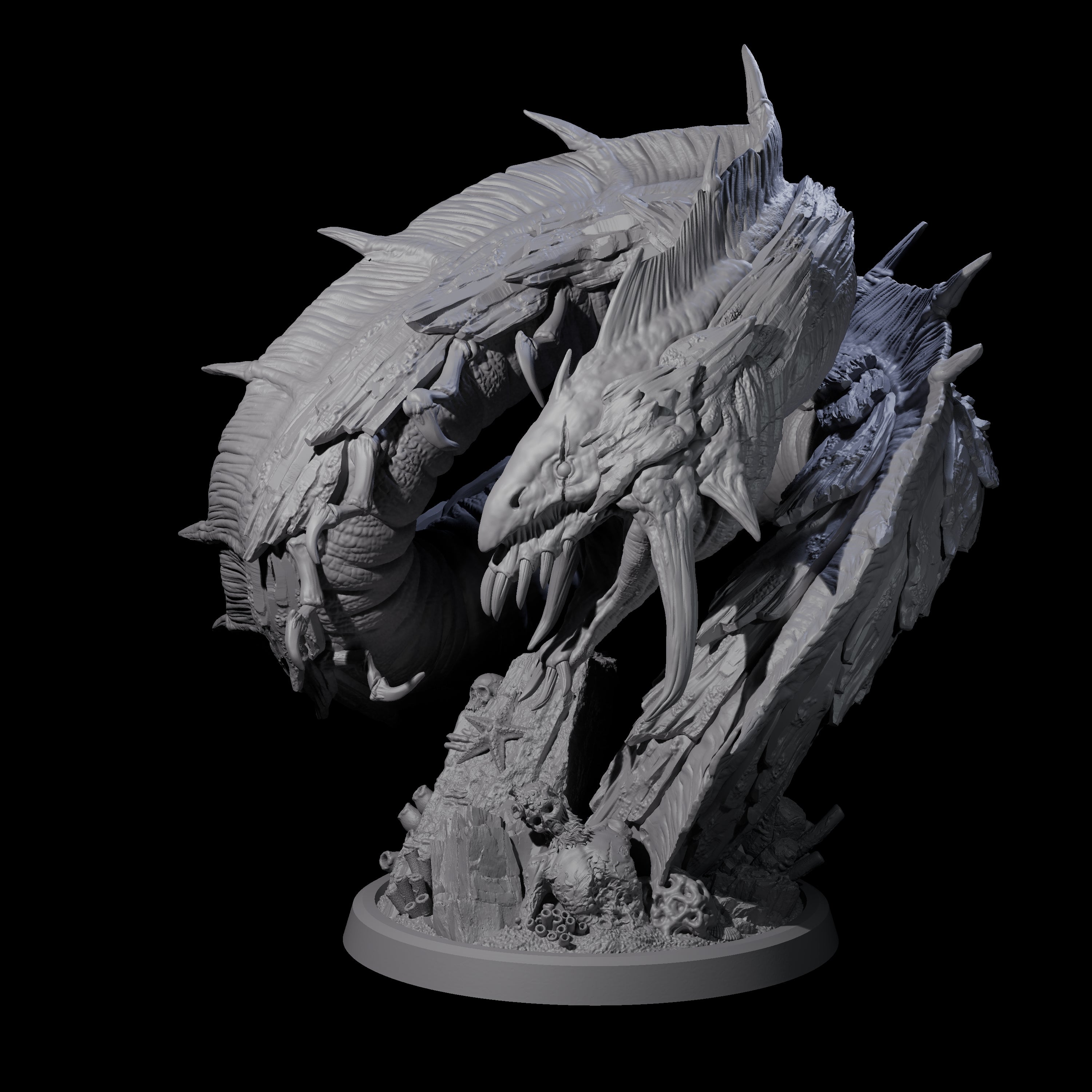 Eel-Like Leviathan Miniature for Dungeons and Dragons, Pathfinder or other TTRPGs