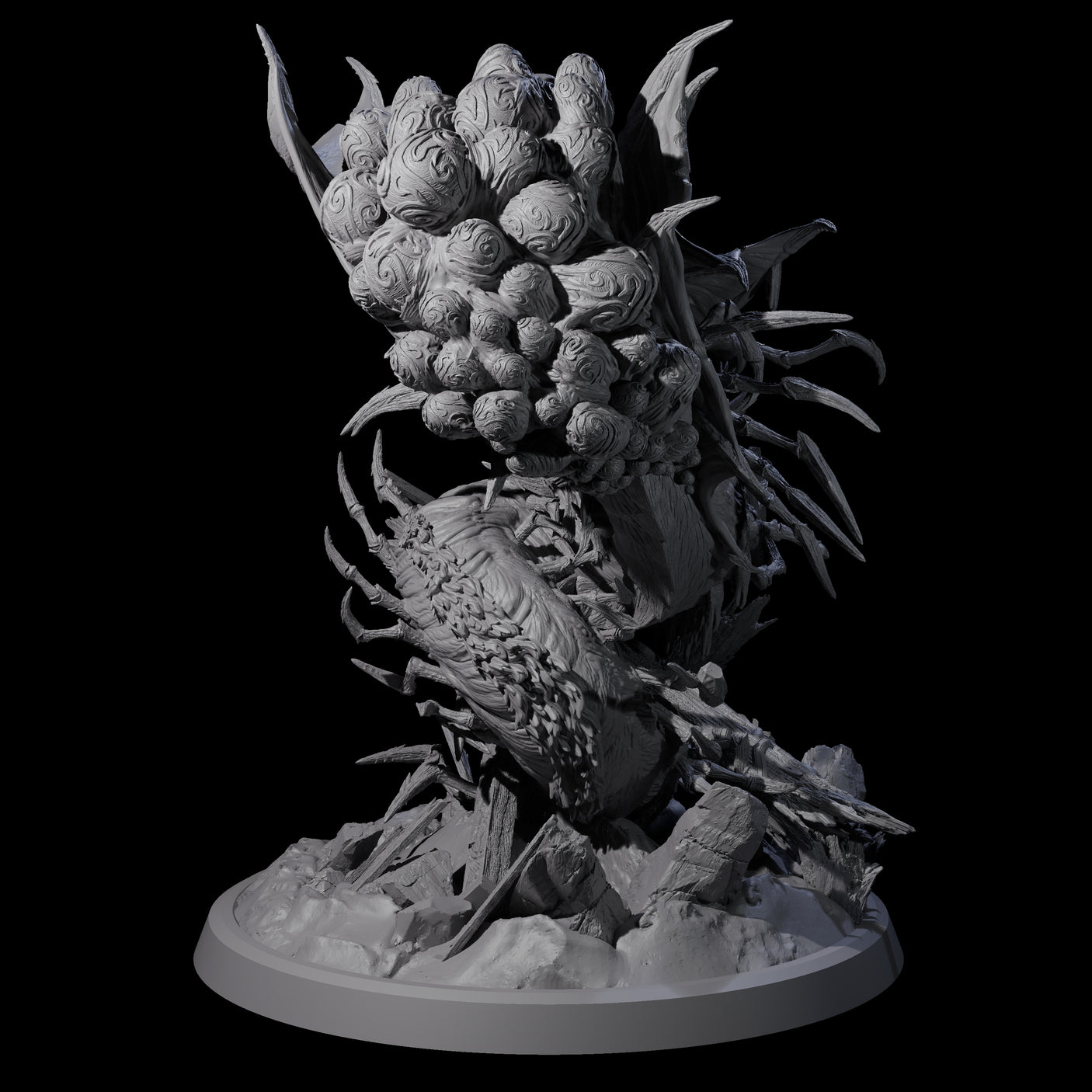Egg Clutching Giant Centipede Miniature for Dungeons and Dragons, Pathfinder or other TTRPGs