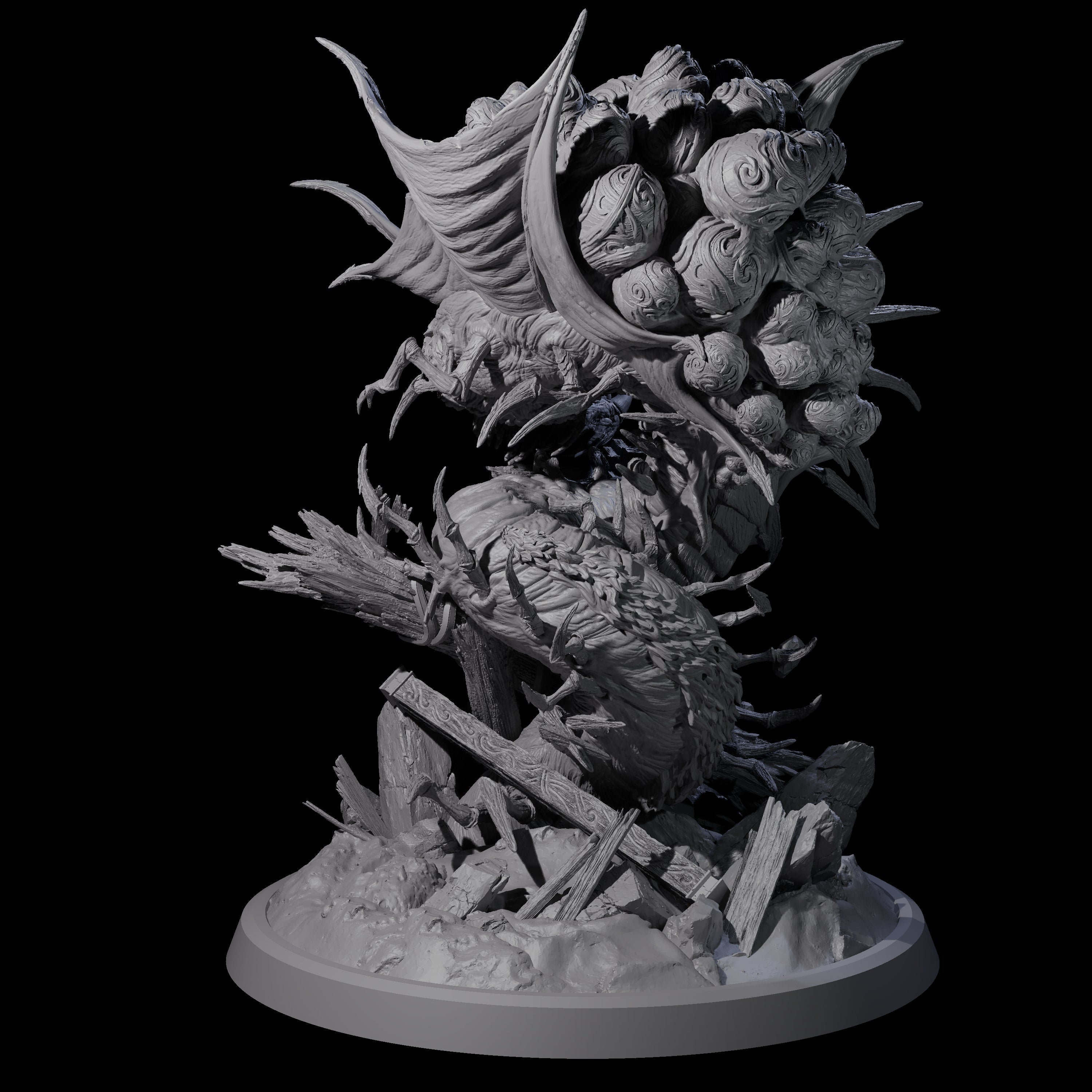 Egg Clutching Giant Centipede Miniature for Dungeons and Dragons, Pathfinder or other TTRPGs