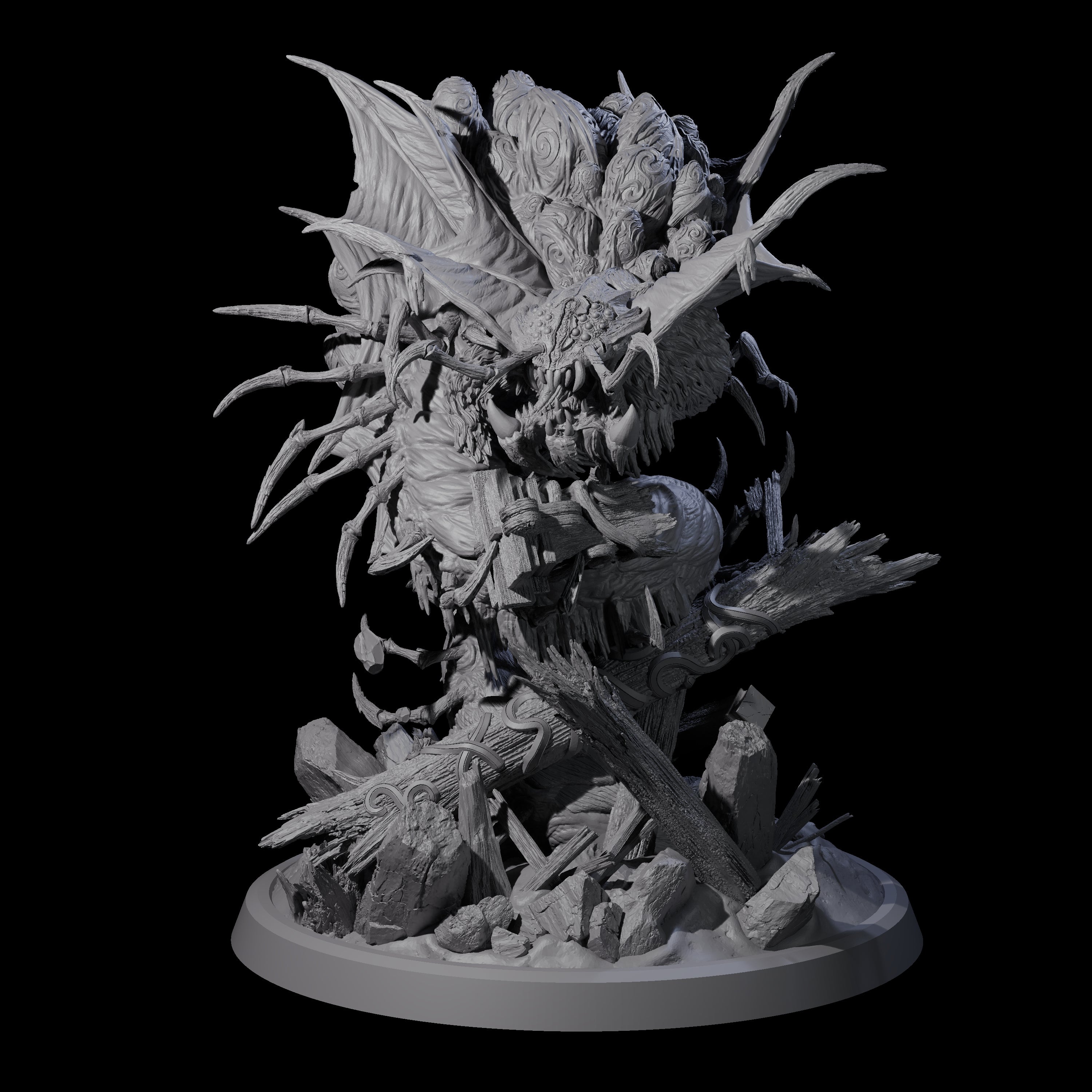 Egg Clutching Giant Centipede Miniature for Dungeons and Dragons, Pathfinder or other TTRPGs