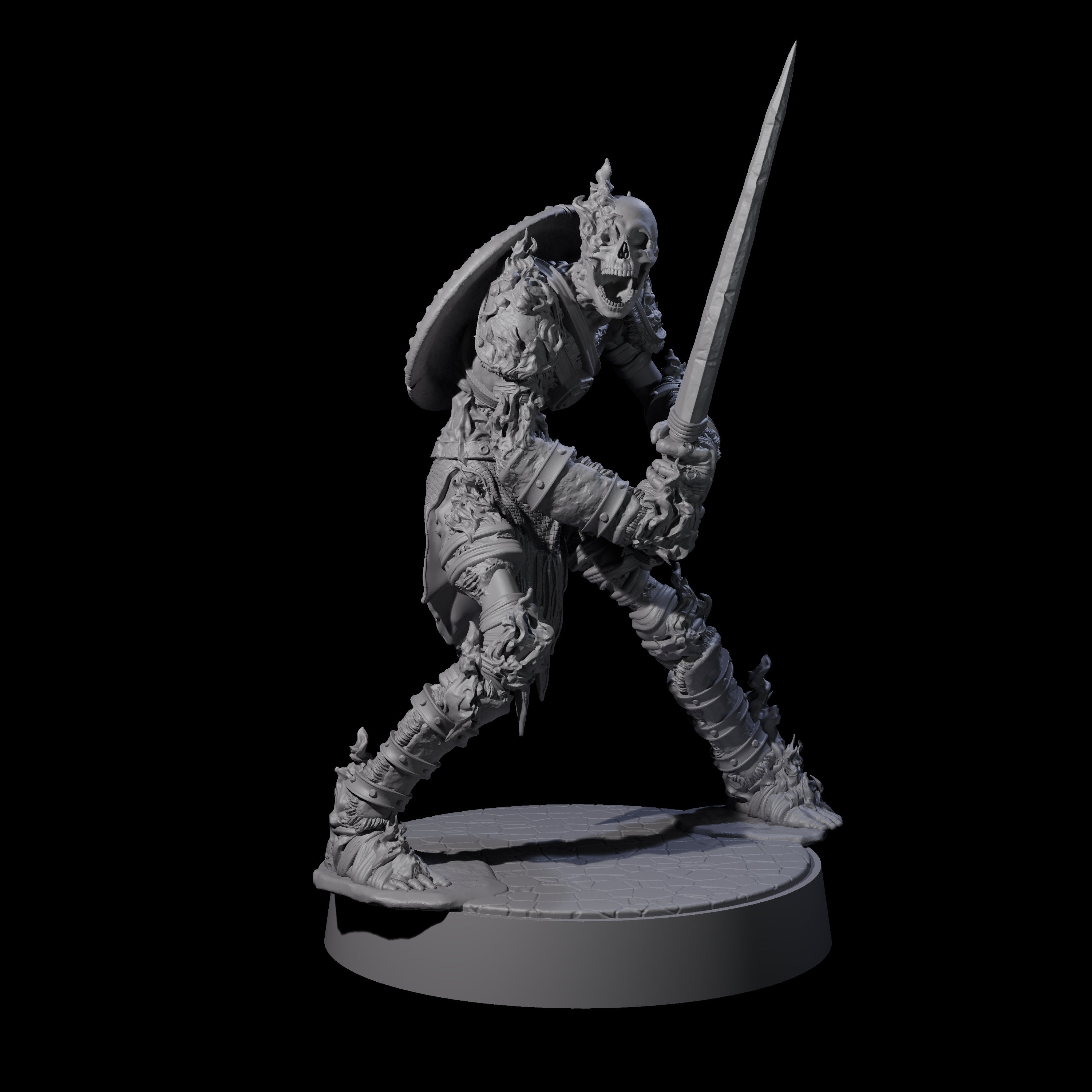 Eight Ablaze Skeleton Thralls Miniature for Dungeons and Dragons, Pathfinder or other TTRPGs