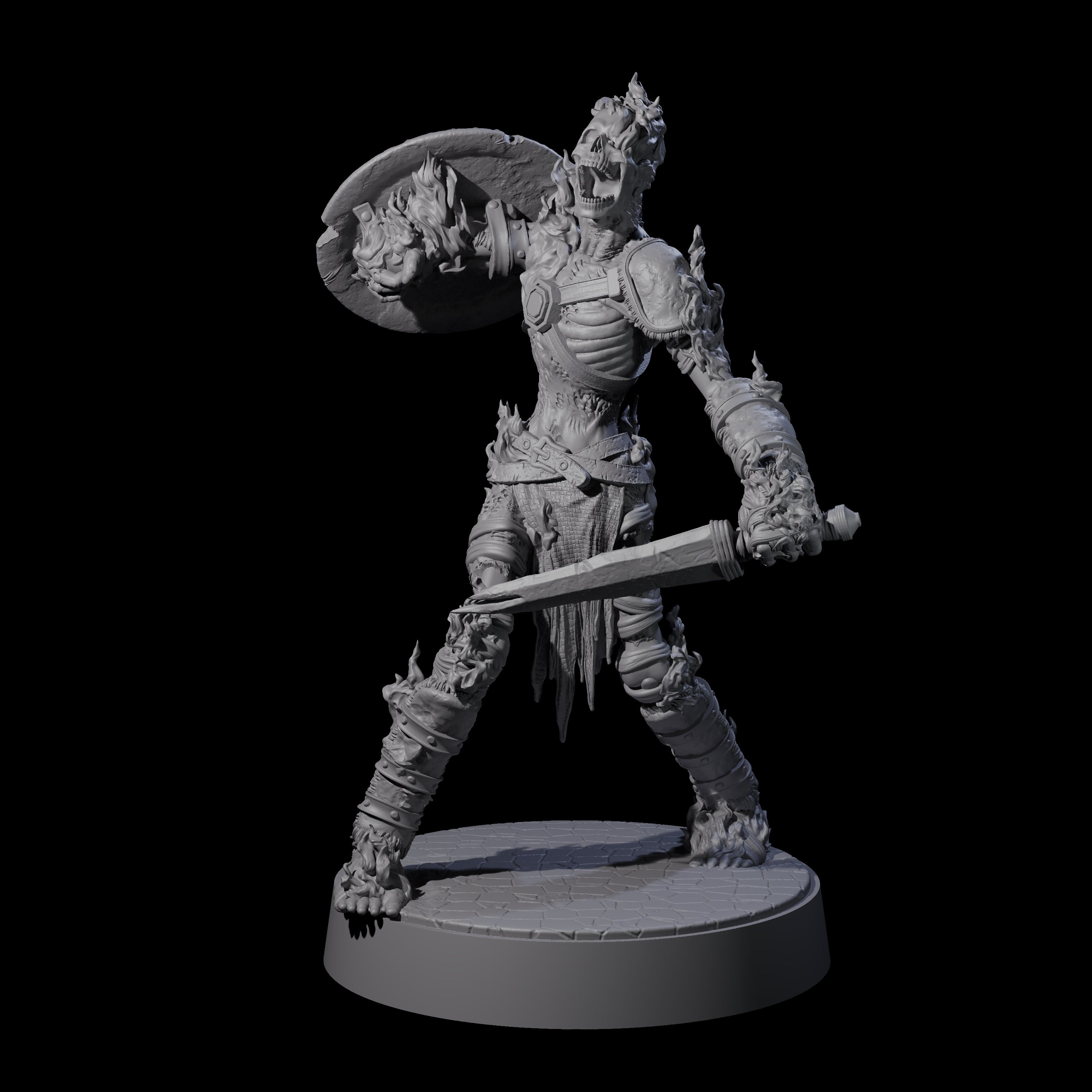 Eight Ablaze Skeleton Thralls Miniature for Dungeons and Dragons, Pathfinder or other TTRPGs
