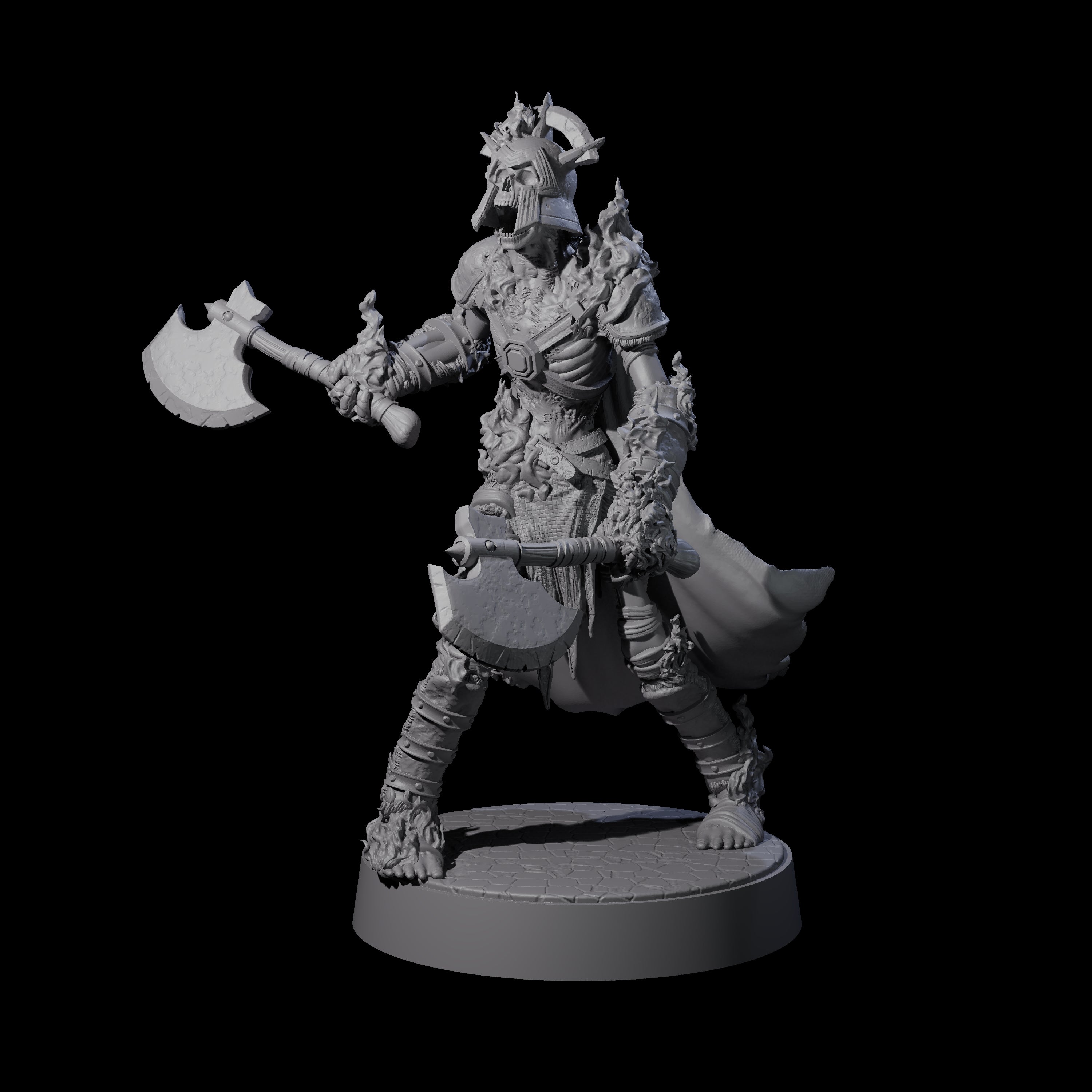 Eight Ablaze Skeleton Thralls Miniature for Dungeons and Dragons, Pathfinder or other TTRPGs