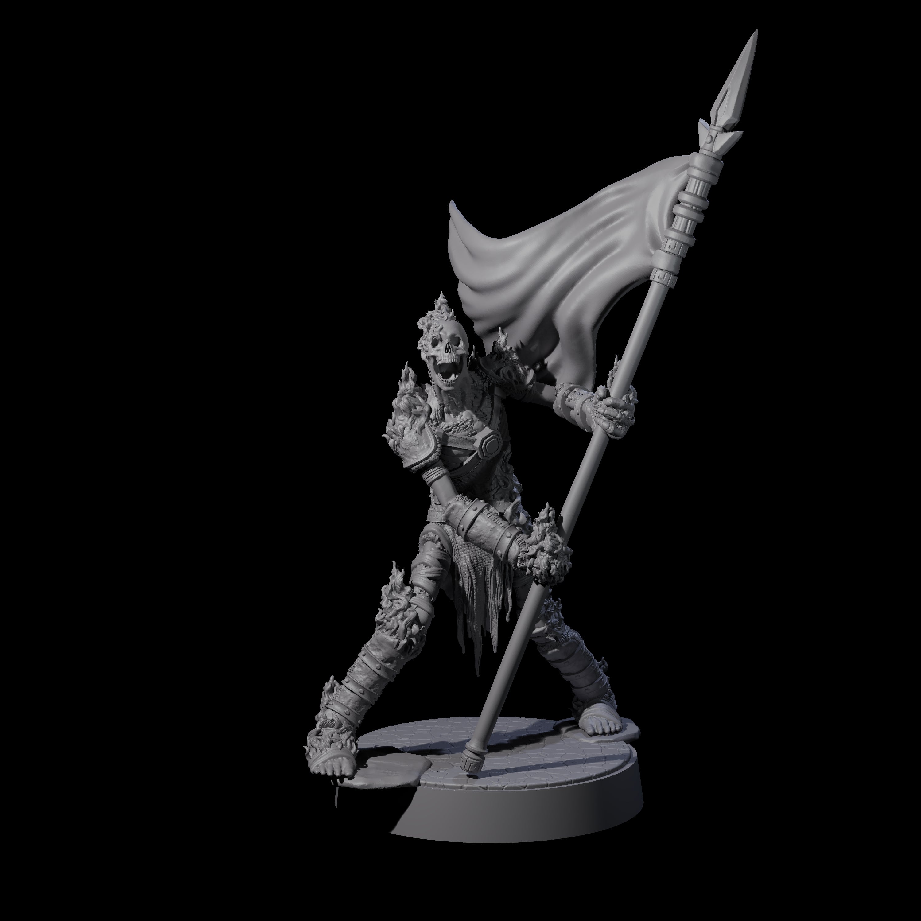 Eight Ablaze Skeleton Thralls Miniature for Dungeons and Dragons, Pathfinder or other TTRPGs