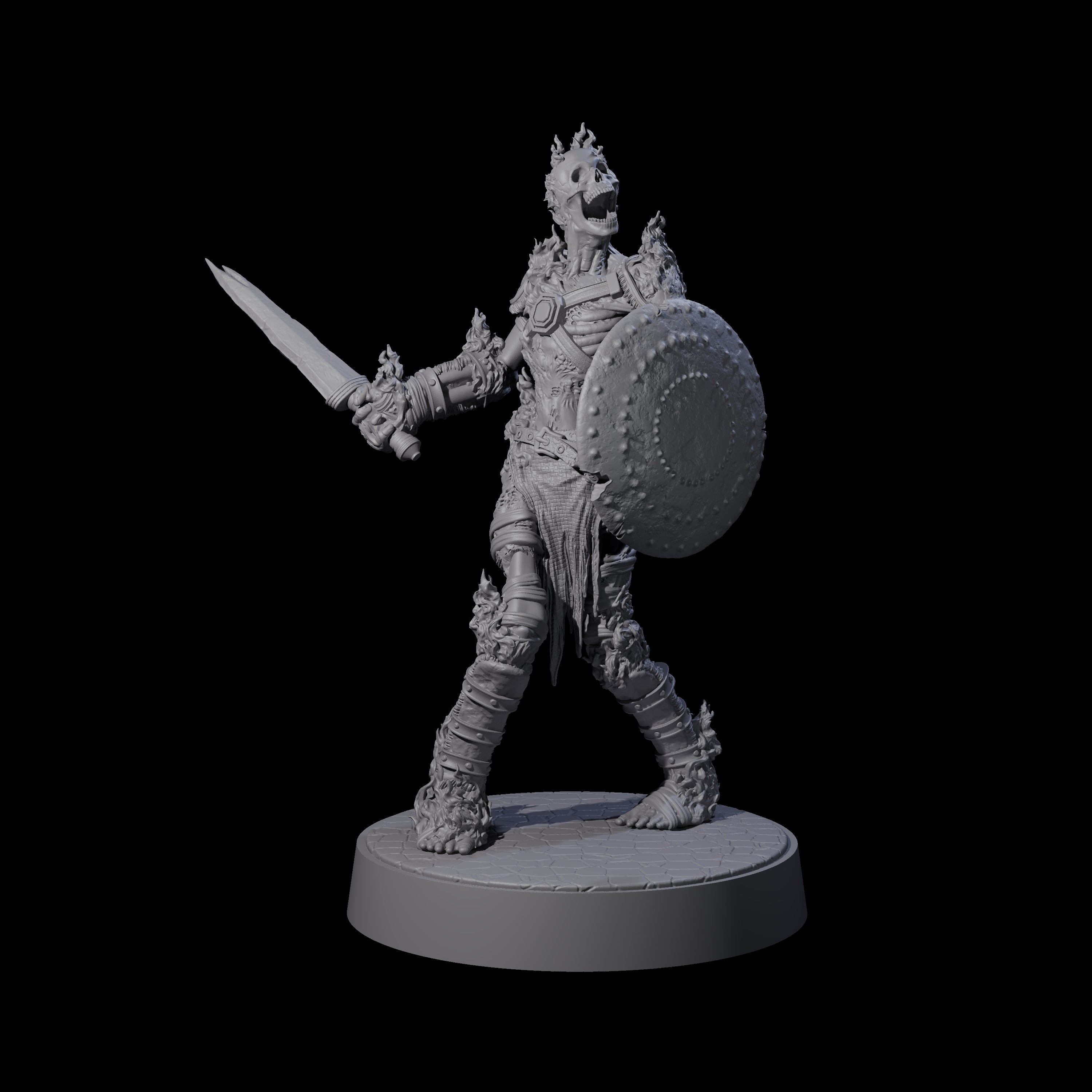 Eight Ablaze Skeleton Thralls Miniature for Dungeons and Dragons, Pathfinder or other TTRPGs