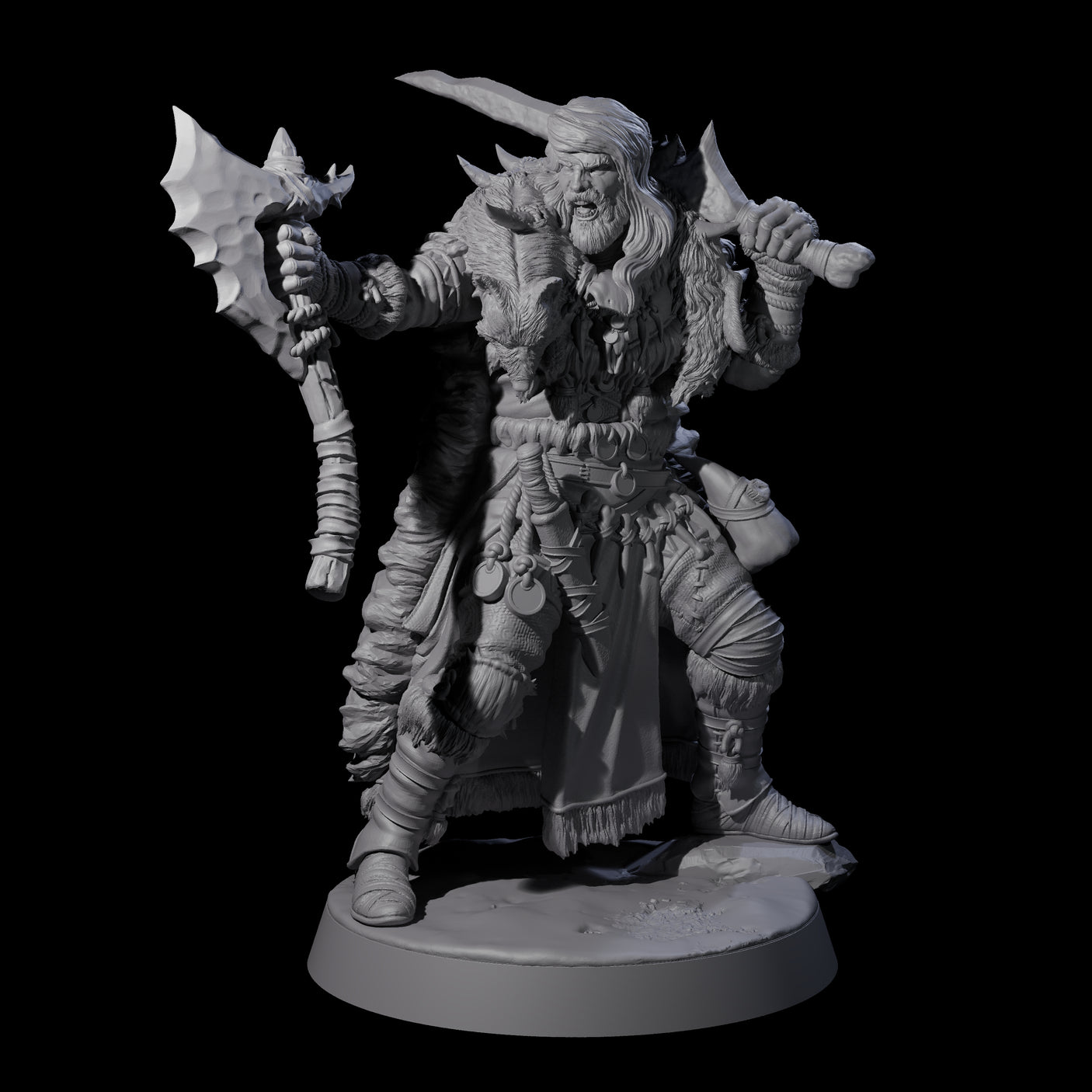 Eight Brave Woodland Barbarians Miniature for Dungeons and Dragons, Pathfinder or other TTRPGs