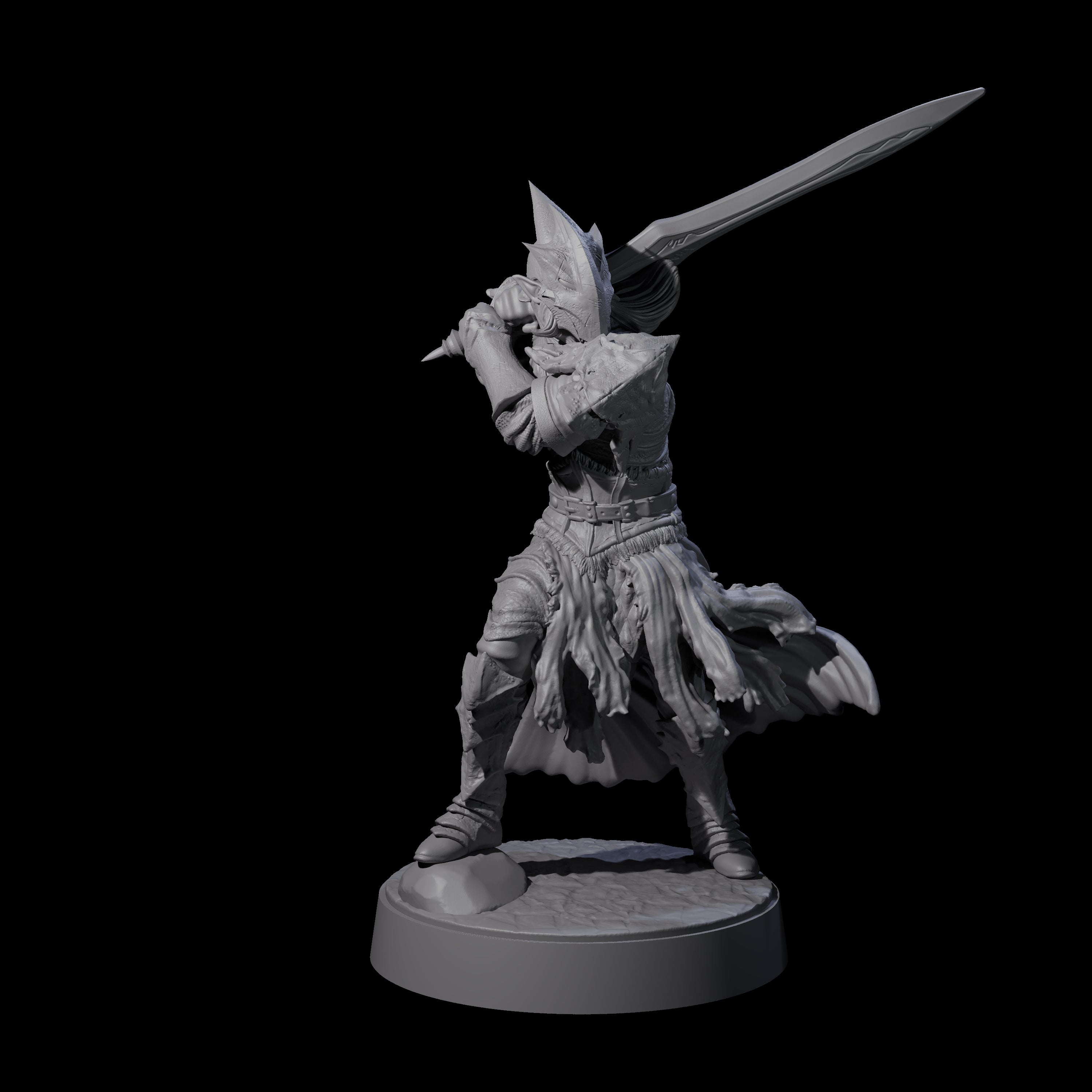 Eight Full Helm Elf Blademasters Miniature for Dungeons and Dragons, Pathfinder or other TTRPGs