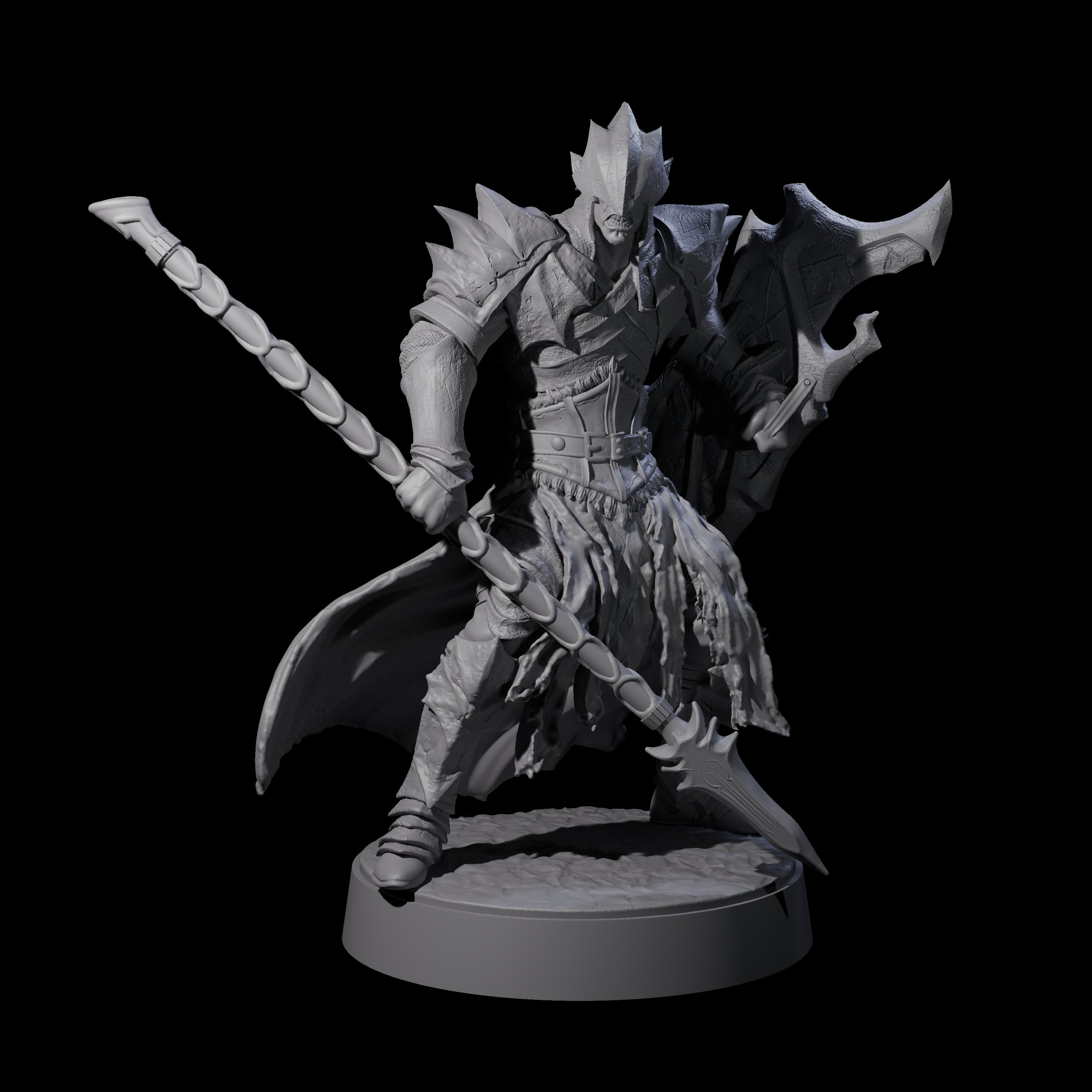 Eight Grimacing Elf Spearmen Miniature for Dungeons and Dragons, Pathfinder or other TTRPGs