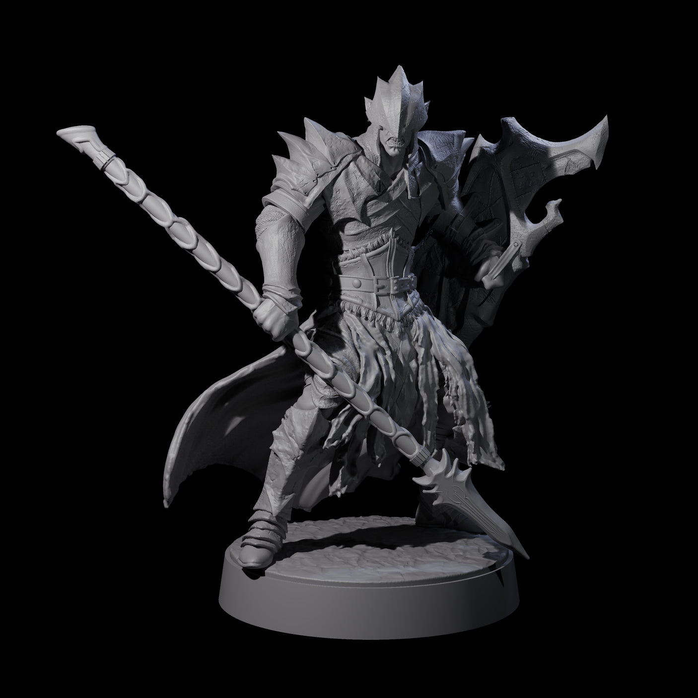 Eight Grimacing Elf Spearmen Miniature for Dungeons and Dragons, Pathfinder or other TTRPGs