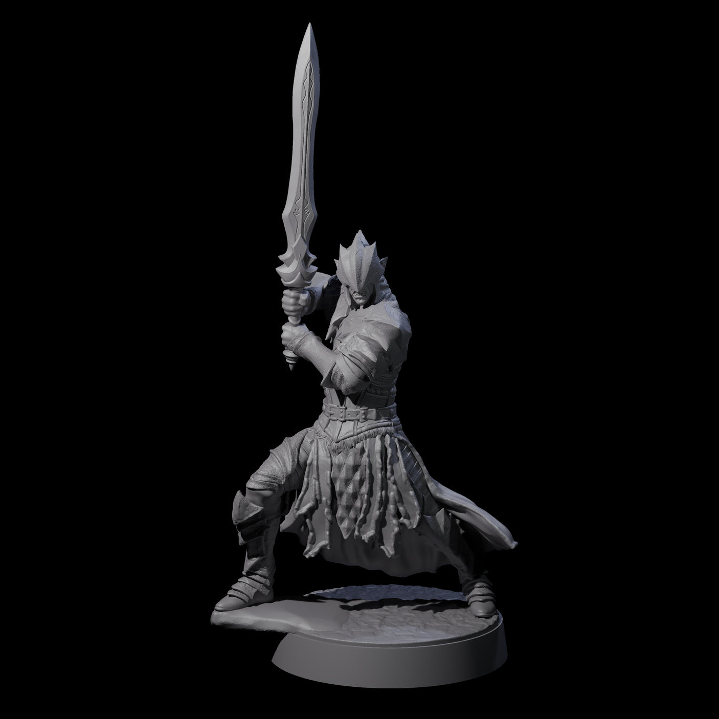 Eight Grimacing Elf Spearmen Miniature for Dungeons and Dragons, Pathfinder or other TTRPGs