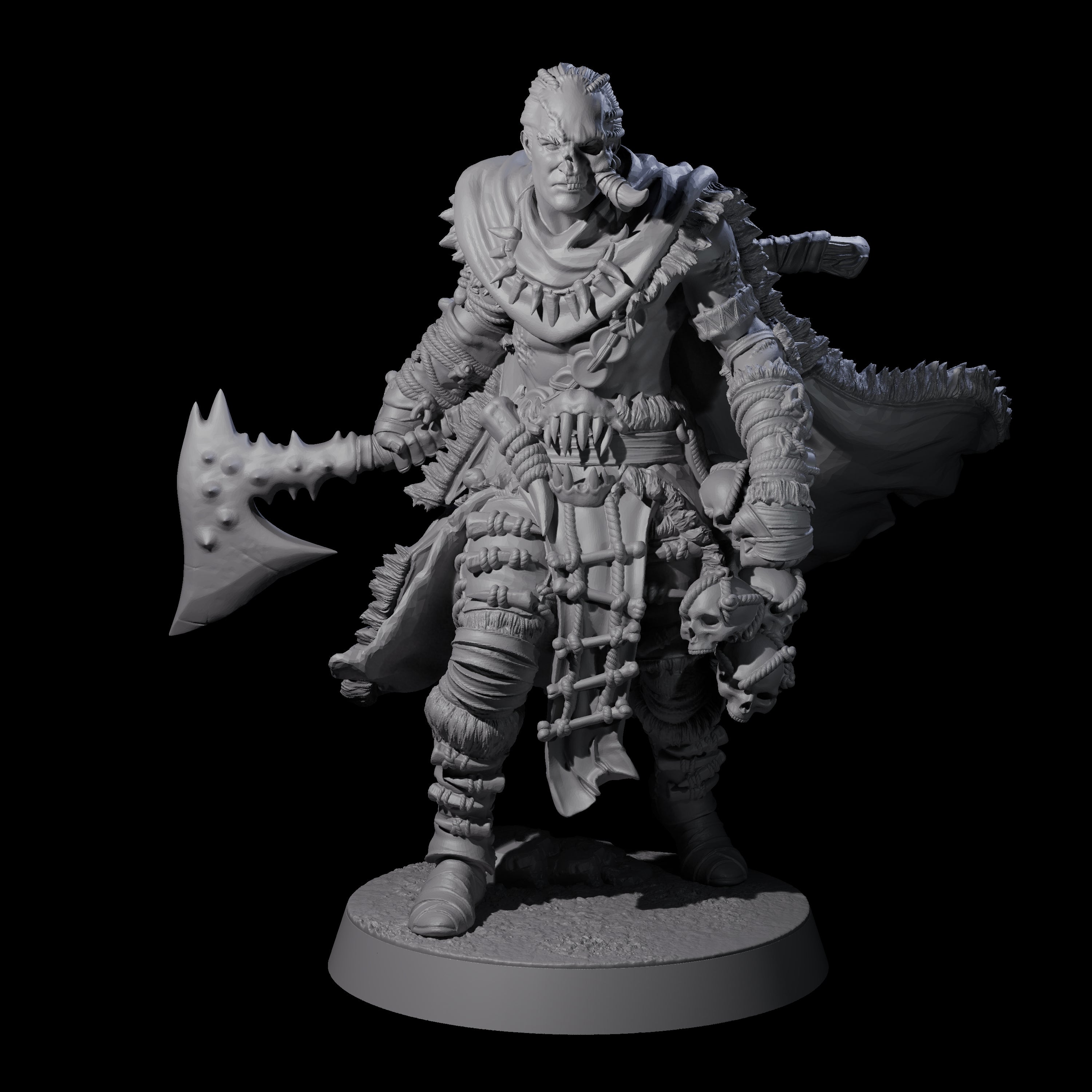 Eight Half Masked Berserkers Miniature for Dungeons and Dragons, Pathfinder or other TTRPGs