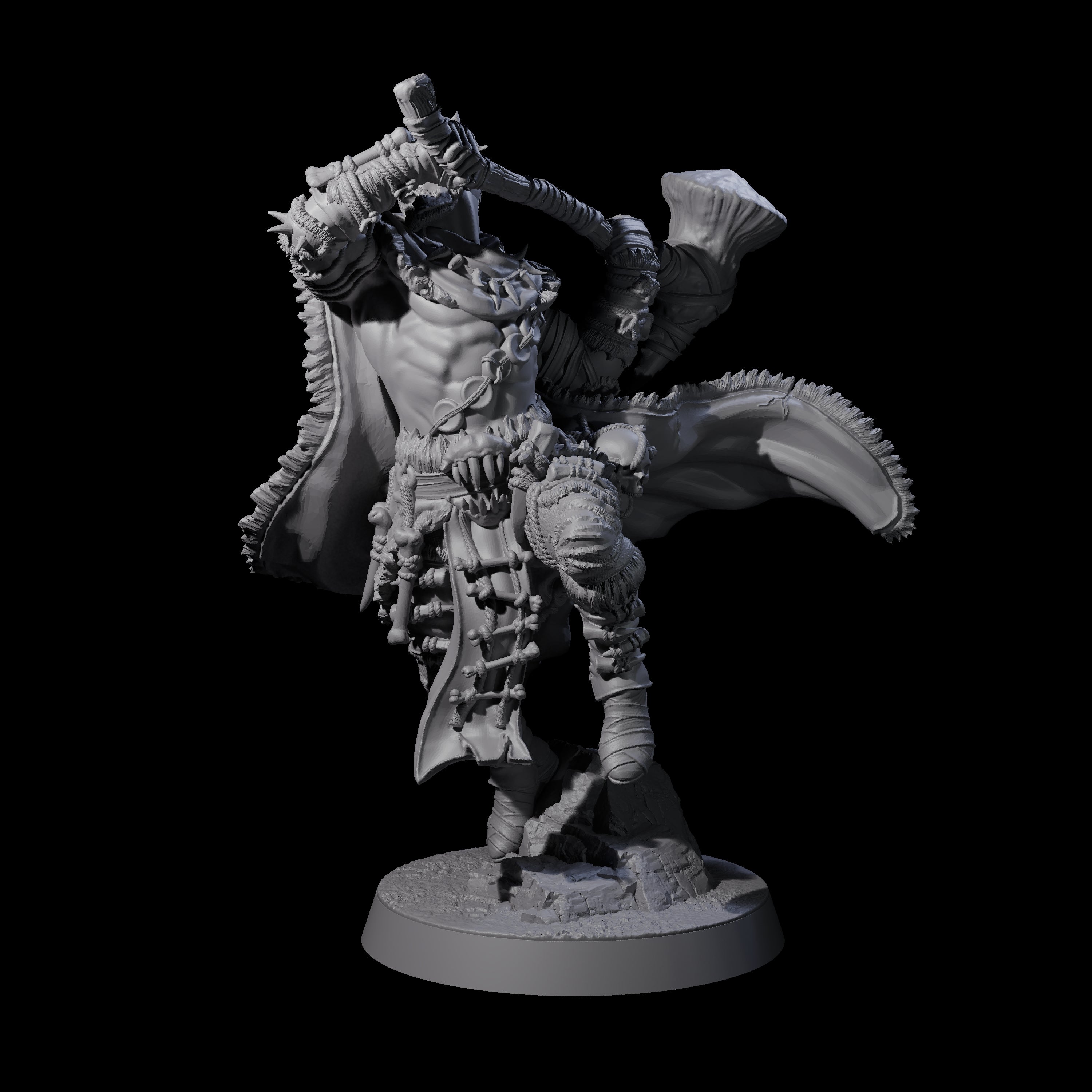 Eight Half Masked Berserkers Miniature for Dungeons and Dragons, Pathfinder or other TTRPGs