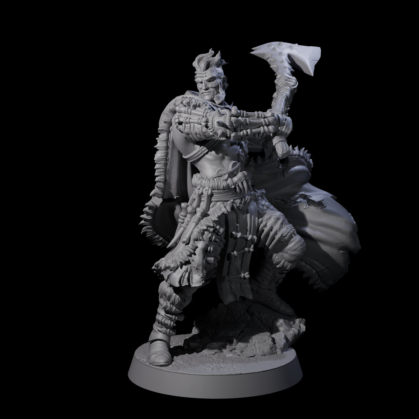 Eight Half Masked Berserkers Miniature for Dungeons and Dragons, Pathfinder or other TTRPGs