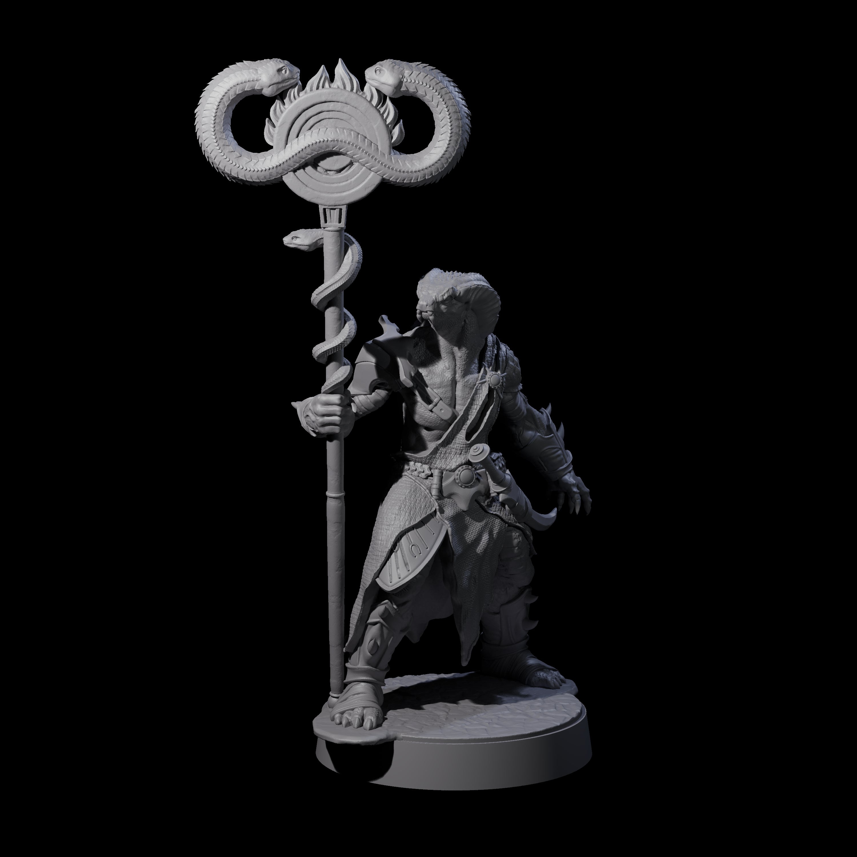 Eight Muscular Yuan-ti Warriors Miniature for Dungeons and Dragons, Pathfinder or other TTRPGs