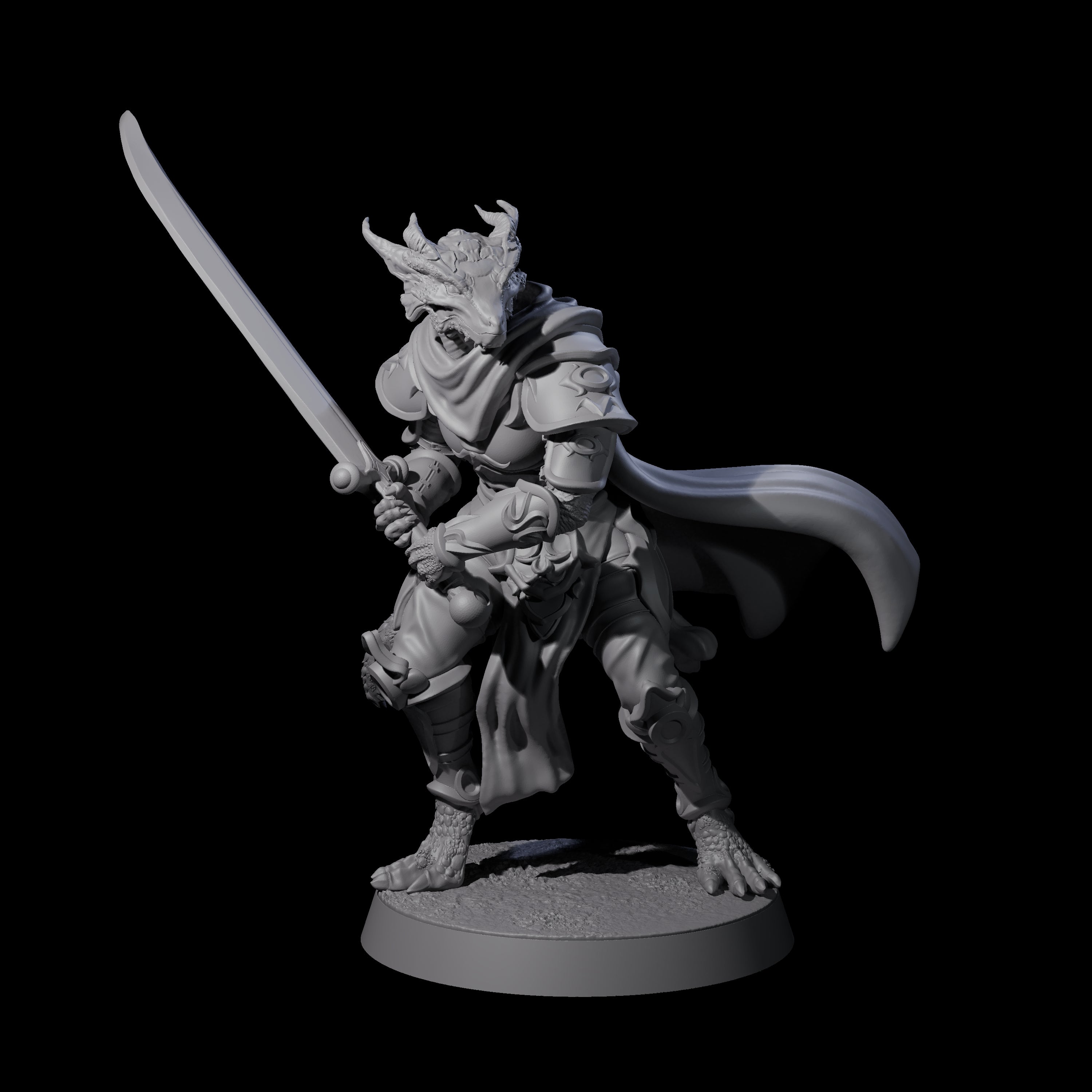 Eight Valiant Dragonborn Crusaders Miniature for Dungeons and Dragons, Pathfinder or other TTRPGs