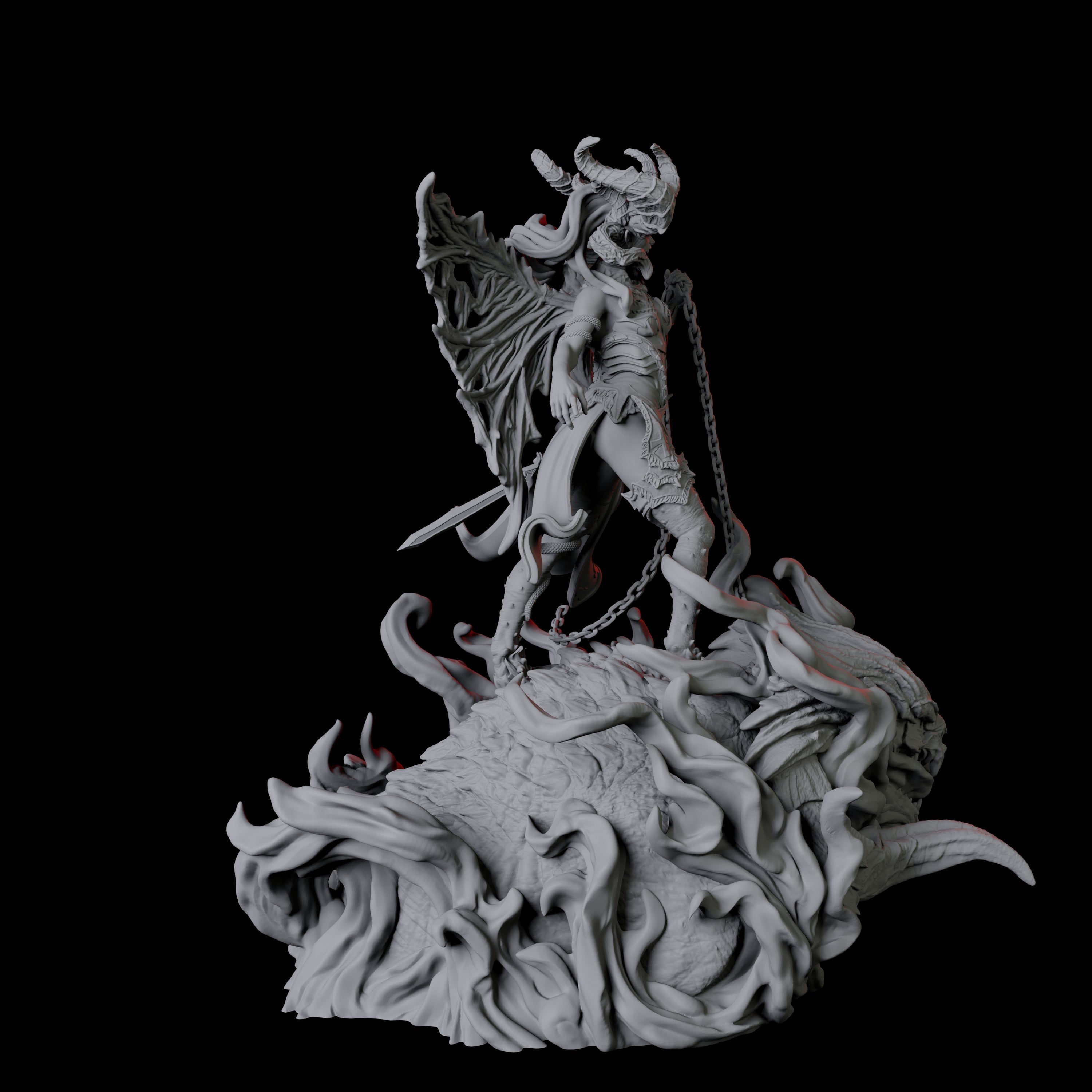 Eiseth, Hell's Valkyrie and Erinyes Queen Miniature for Dungeons and Dragons, Pathfinder or other TTRPGs