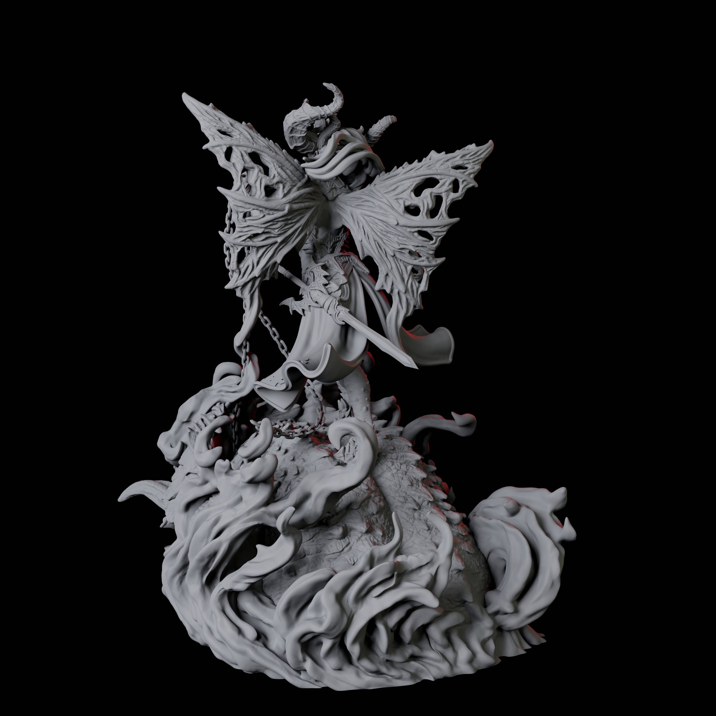 Eiseth, Hell's Valkyrie and Erinyes Queen Miniature for Dungeons and Dragons, Pathfinder or other TTRPGs