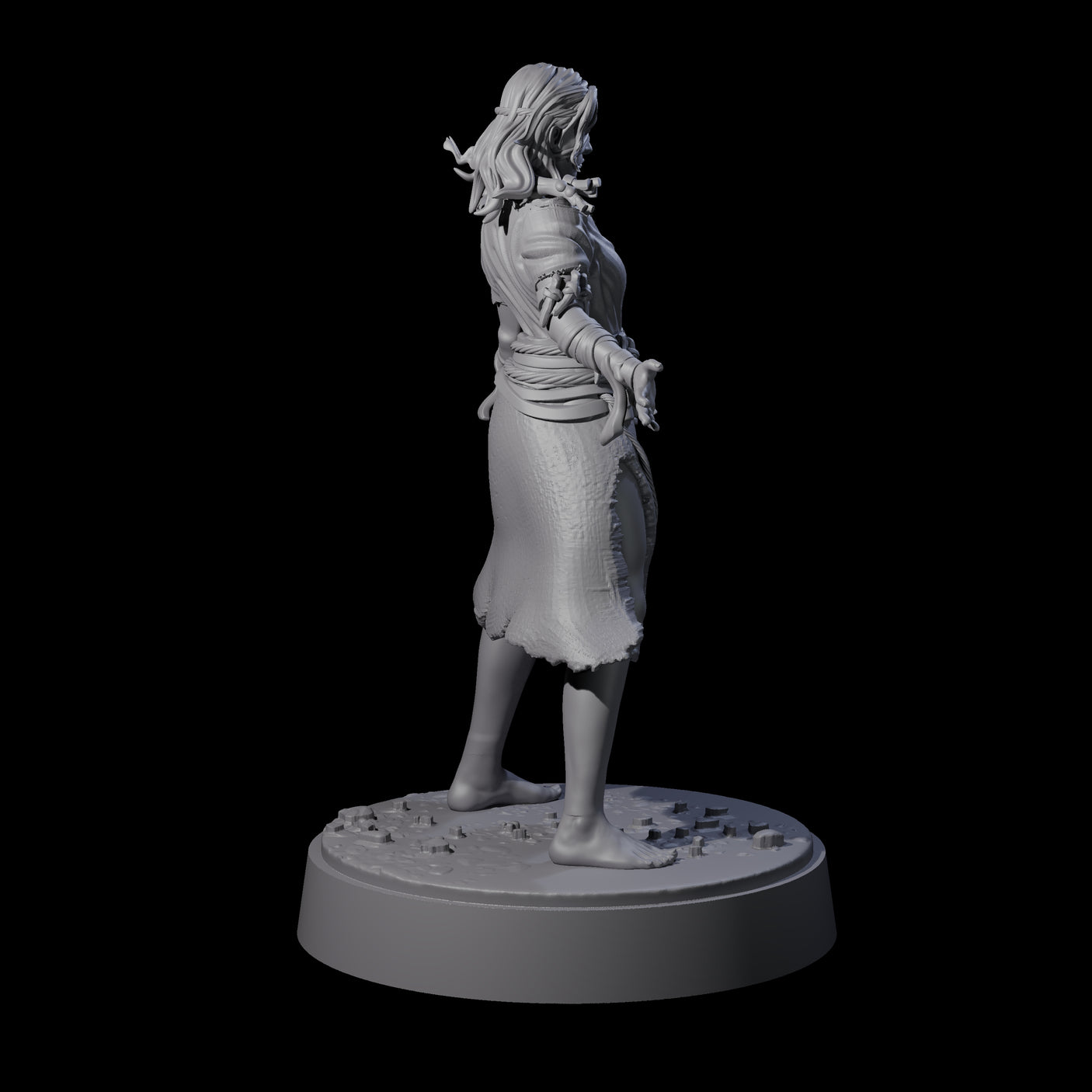 El - Bedraggled Hero Miniature for Dungeons and Dragons, Pathfinder or other TTRPGs