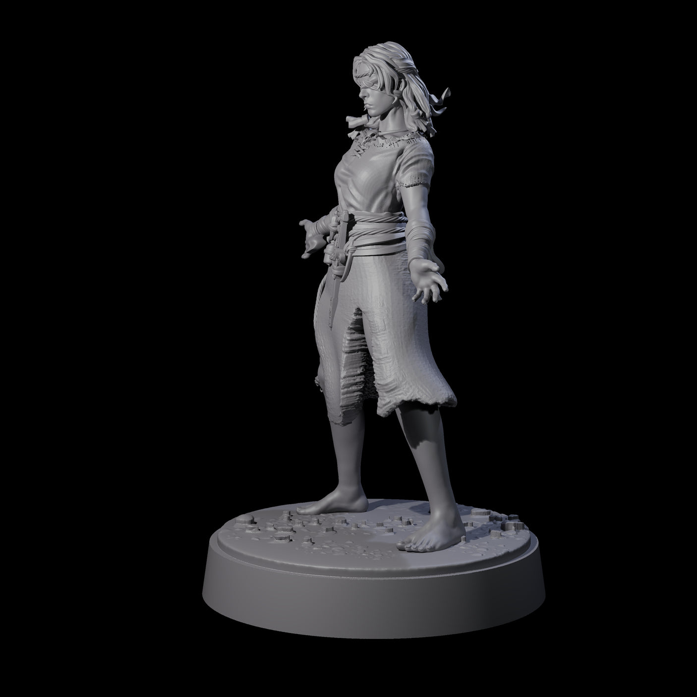 El - Bedraggled Hero Miniature for Dungeons and Dragons, Pathfinder or other TTRPGs
