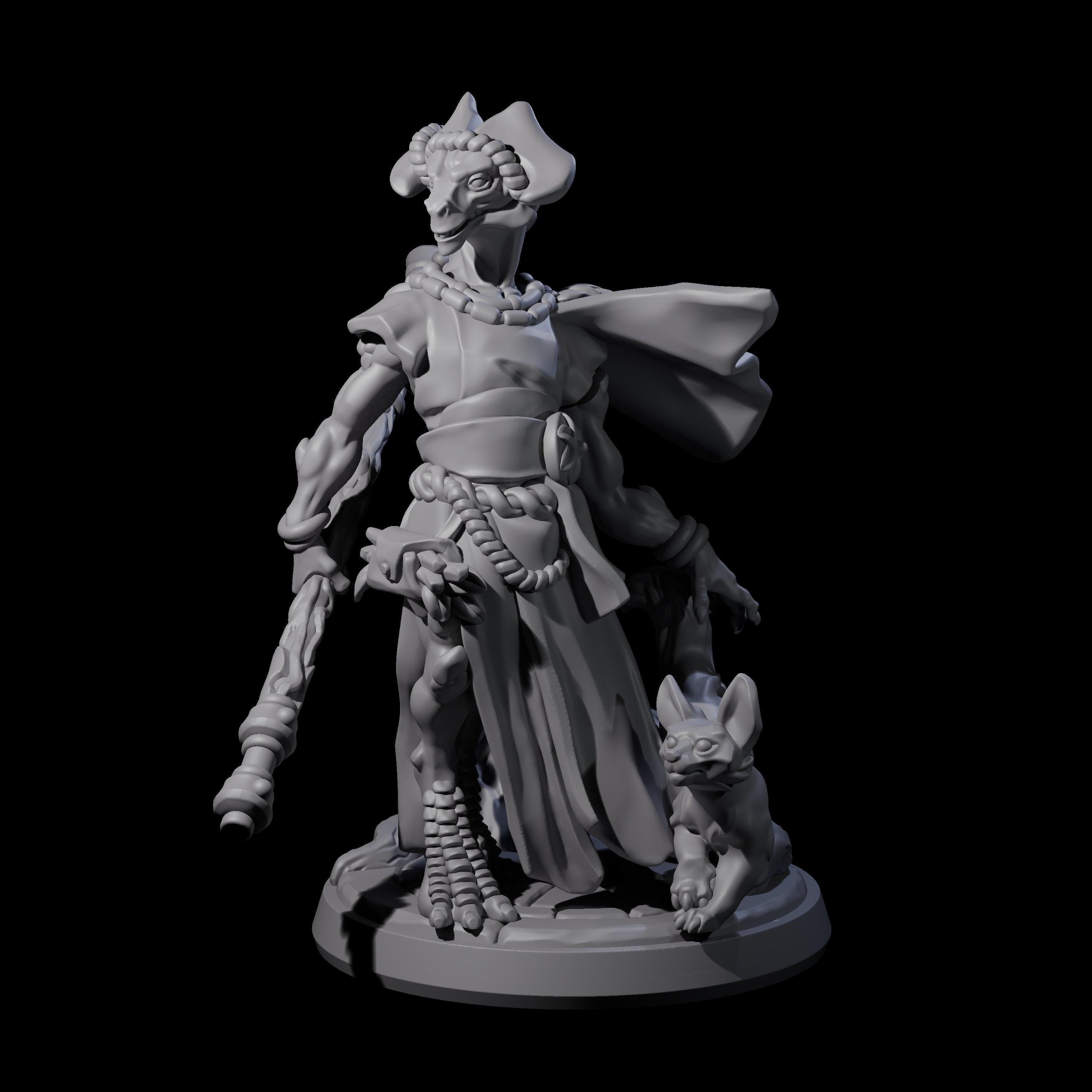 Elegant Dragonborn Druid Miniature for Dungeons and Dragons, Pathfinder or other TTRPGs