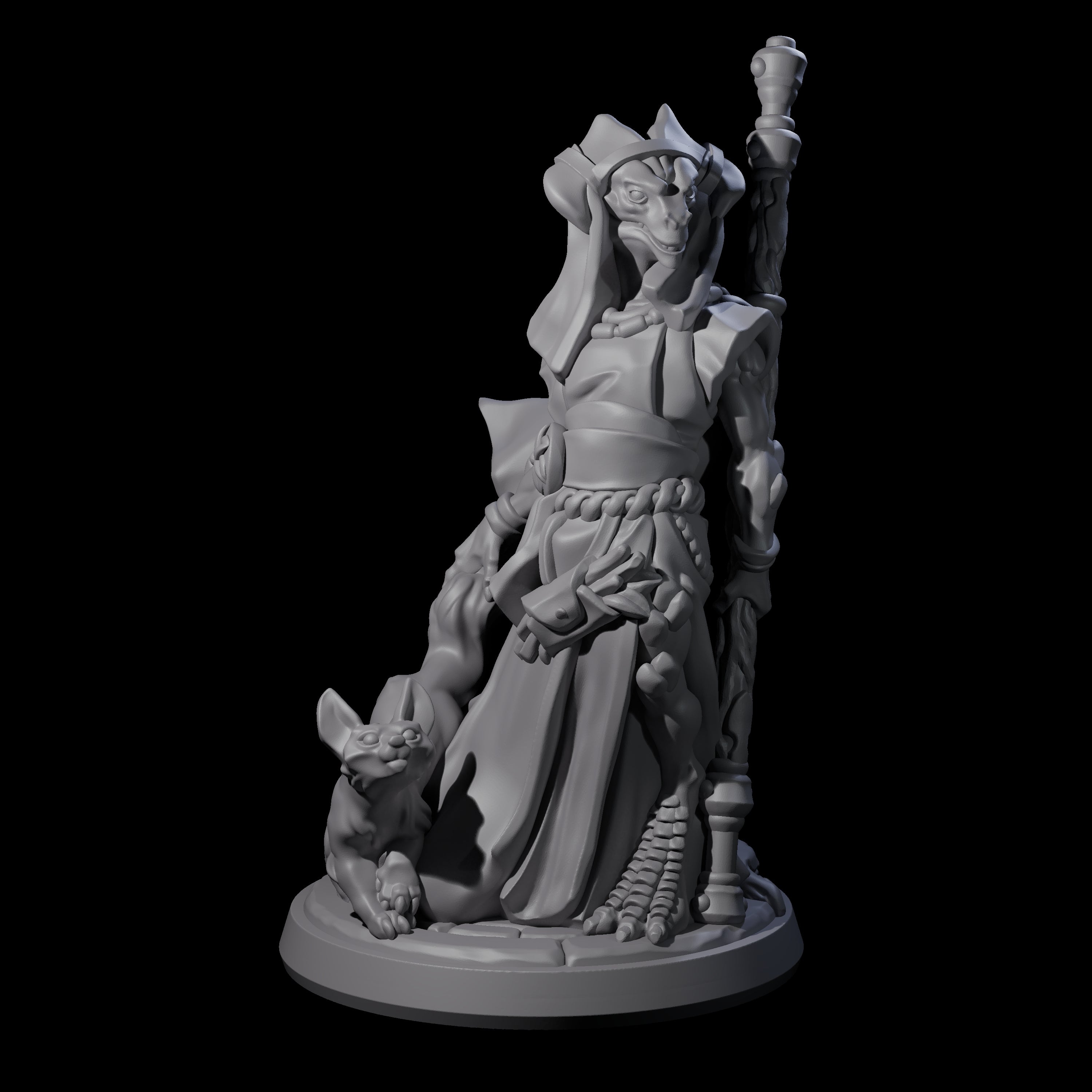 Elegant Dragonborn Druid Miniature for Dungeons and Dragons, Pathfinder or other TTRPGs