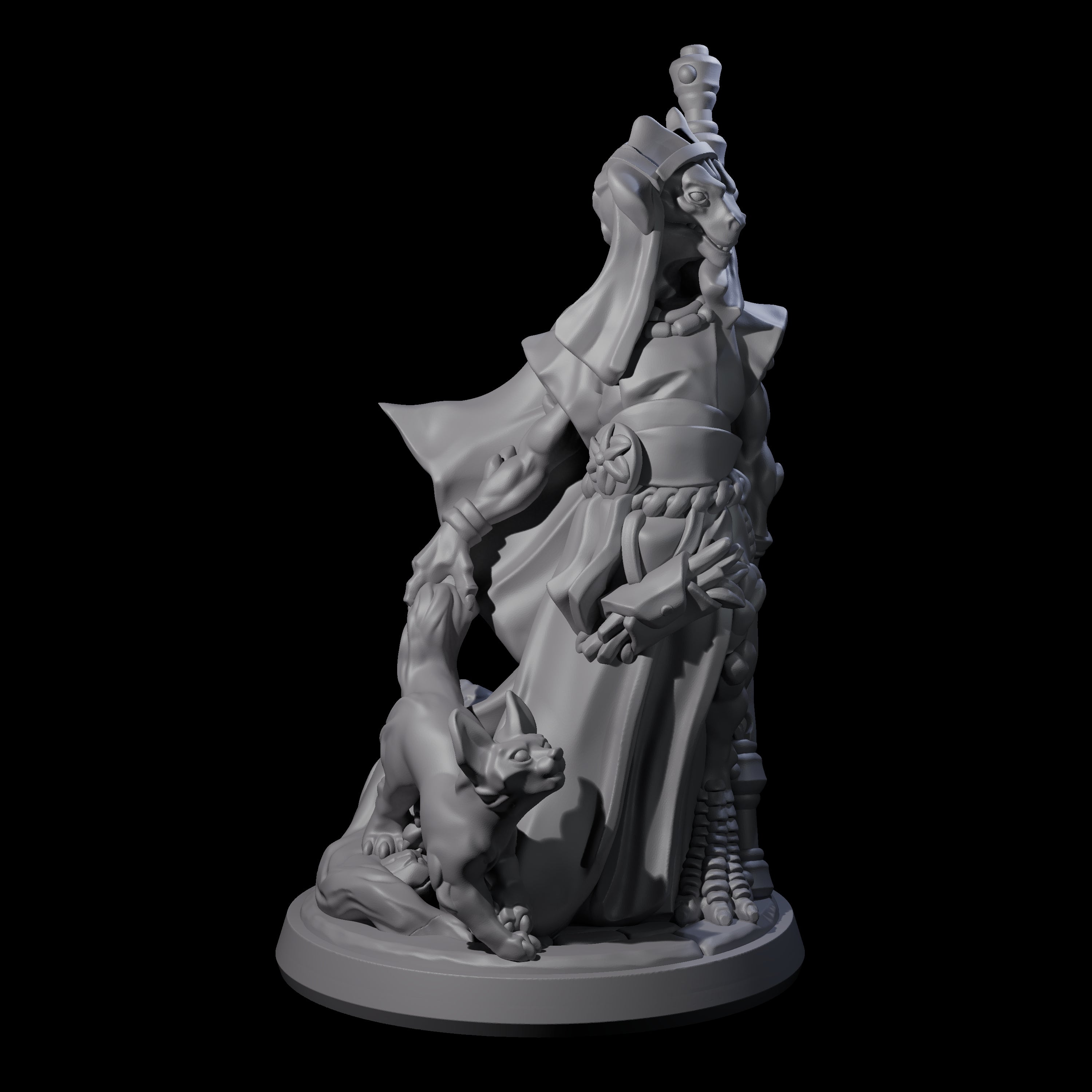 Elegant Dragonborn Druid Miniature for Dungeons and Dragons, Pathfinder or other TTRPGs