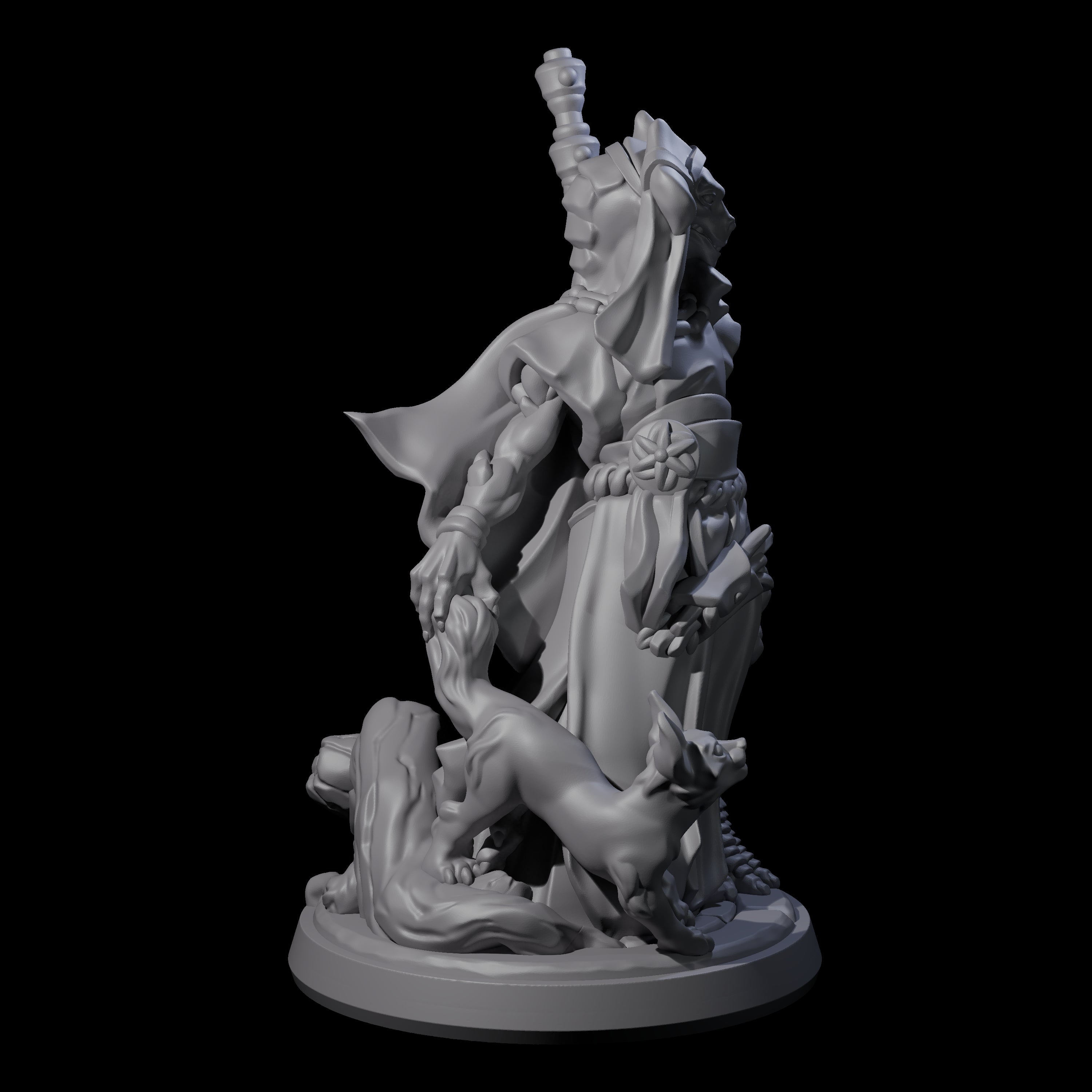 Elegant Dragonborn Druid Miniature for Dungeons and Dragons, Pathfinder or other TTRPGs
