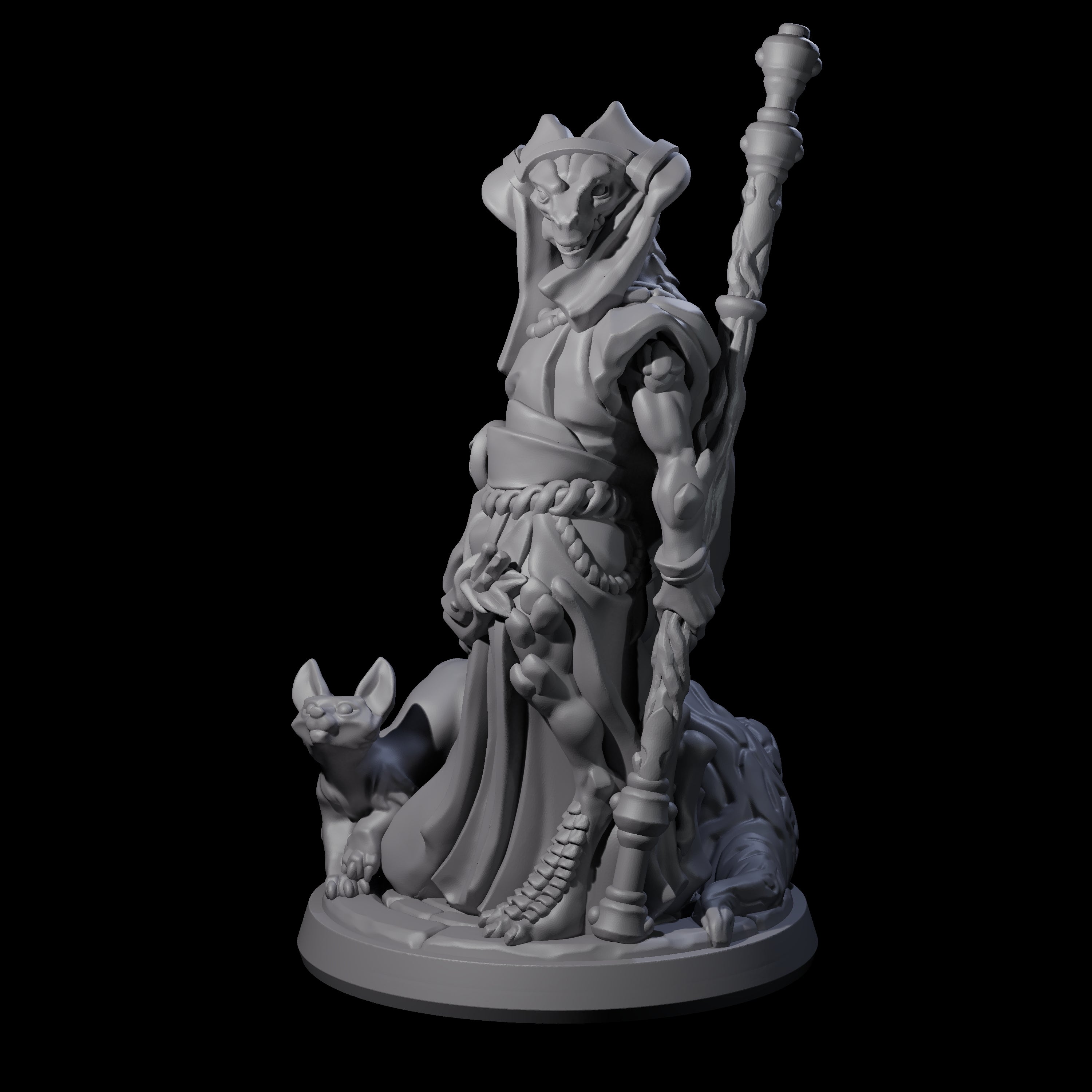Elegant Dragonborn Druid Miniature for Dungeons and Dragons, Pathfinder or other TTRPGs