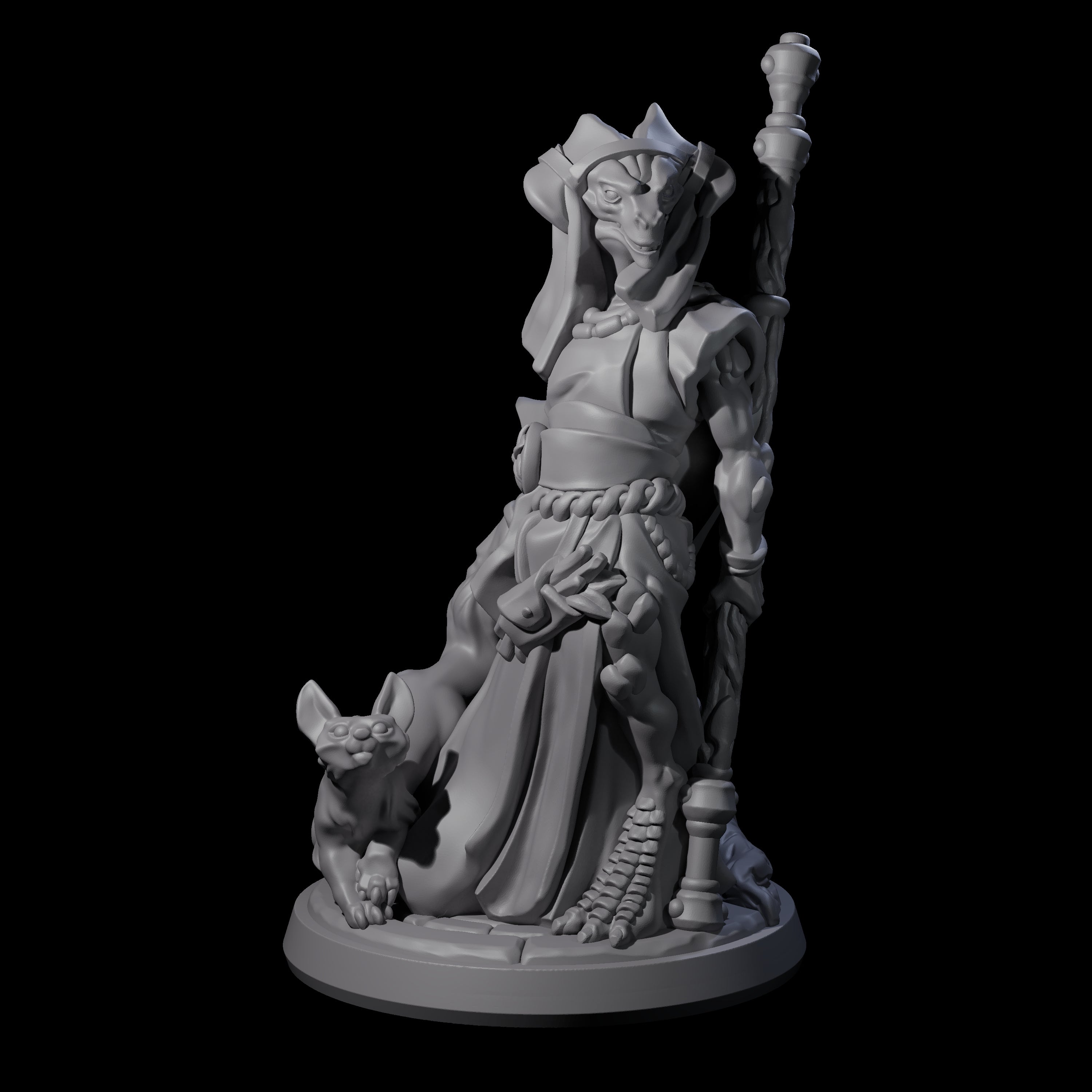 Elegant Dragonborn Druid Miniature for Dungeons and Dragons, Pathfinder or other TTRPGs