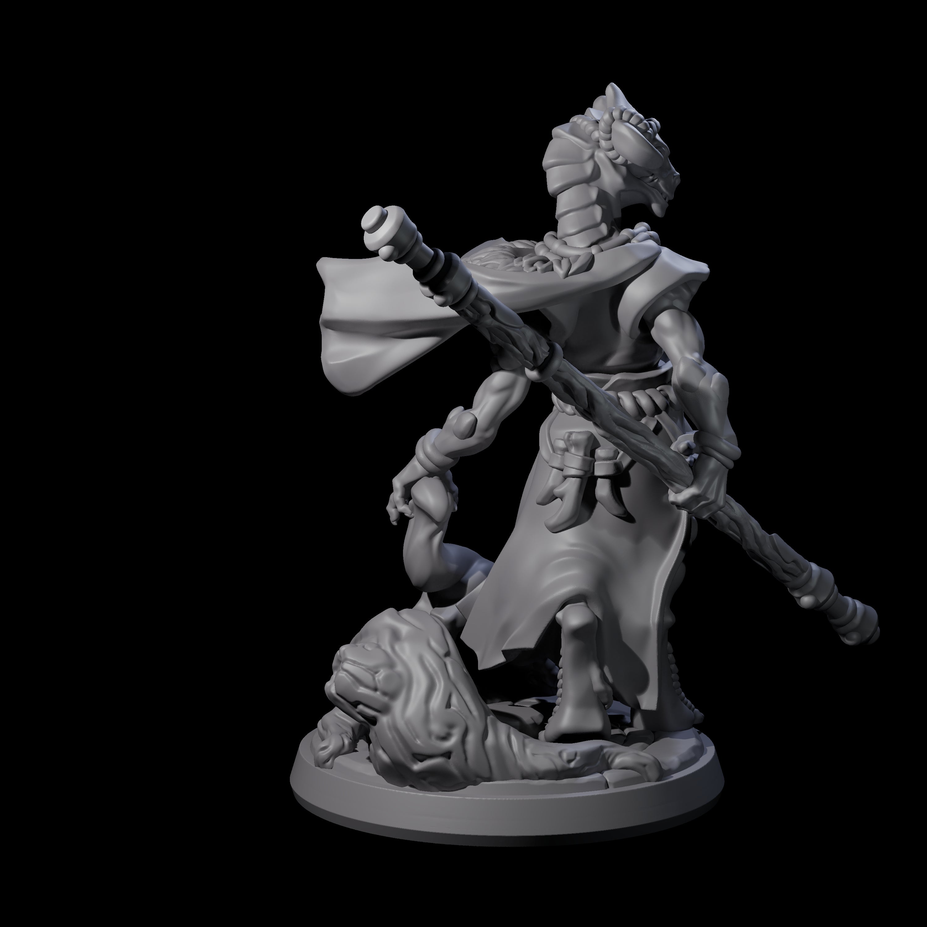 Elegant Dragonborn Druid Miniature for Dungeons and Dragons, Pathfinder or other TTRPGs