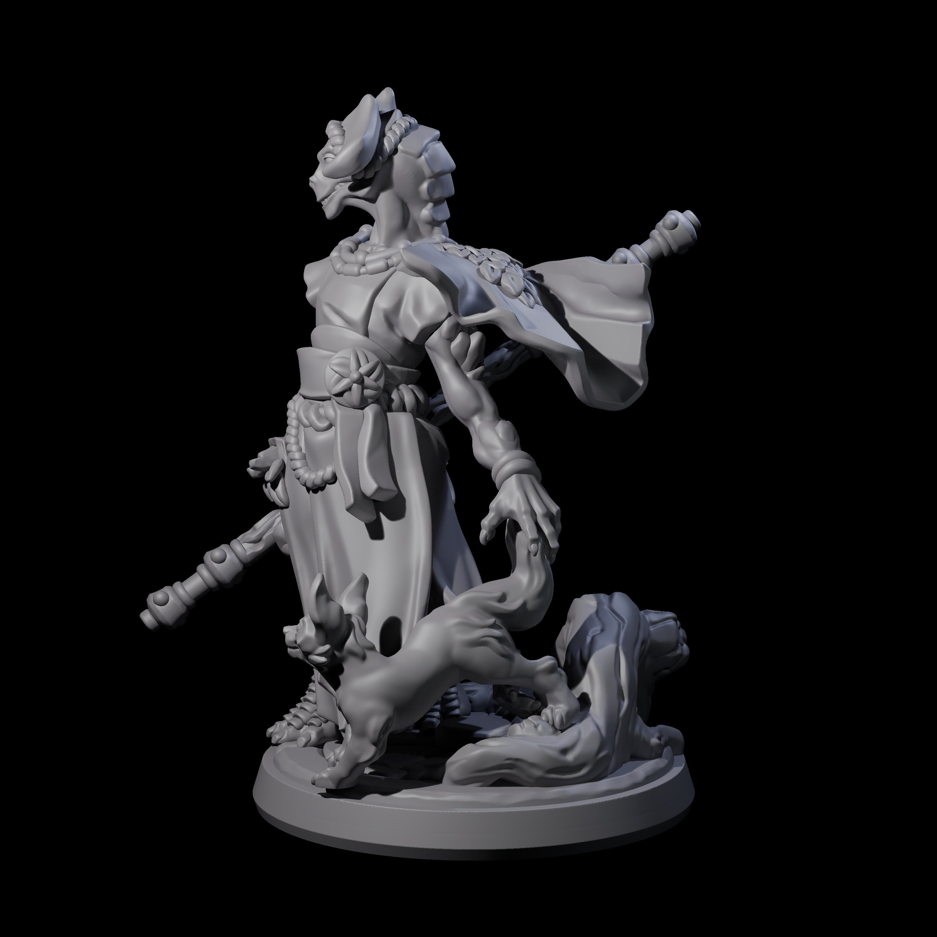 Elegant Dragonborn Druid Miniature for Dungeons and Dragons, Pathfinder or other TTRPGs