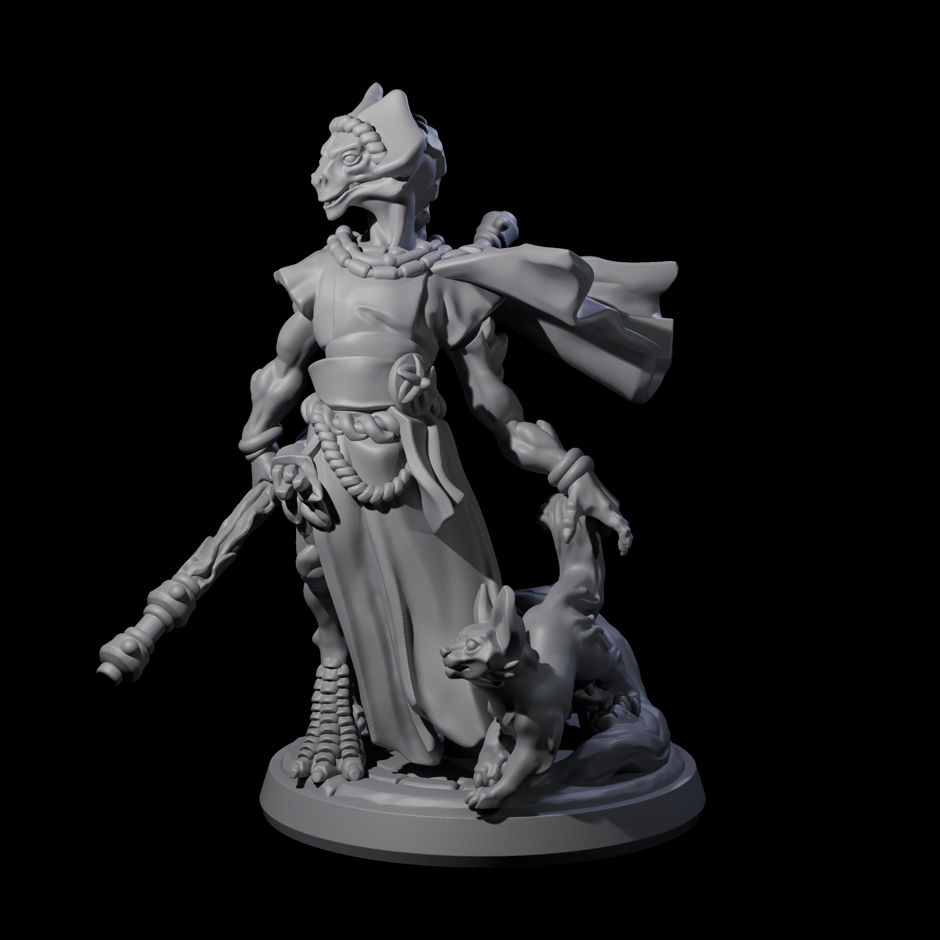 Elegant Dragonborn Druid Miniature for Dungeons and Dragons, Pathfinder or other TTRPGs