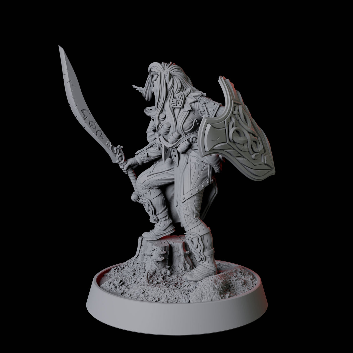 Elf Fighter Miniature for Dungeons and Dragons, Pathfinder or other TTRPGs