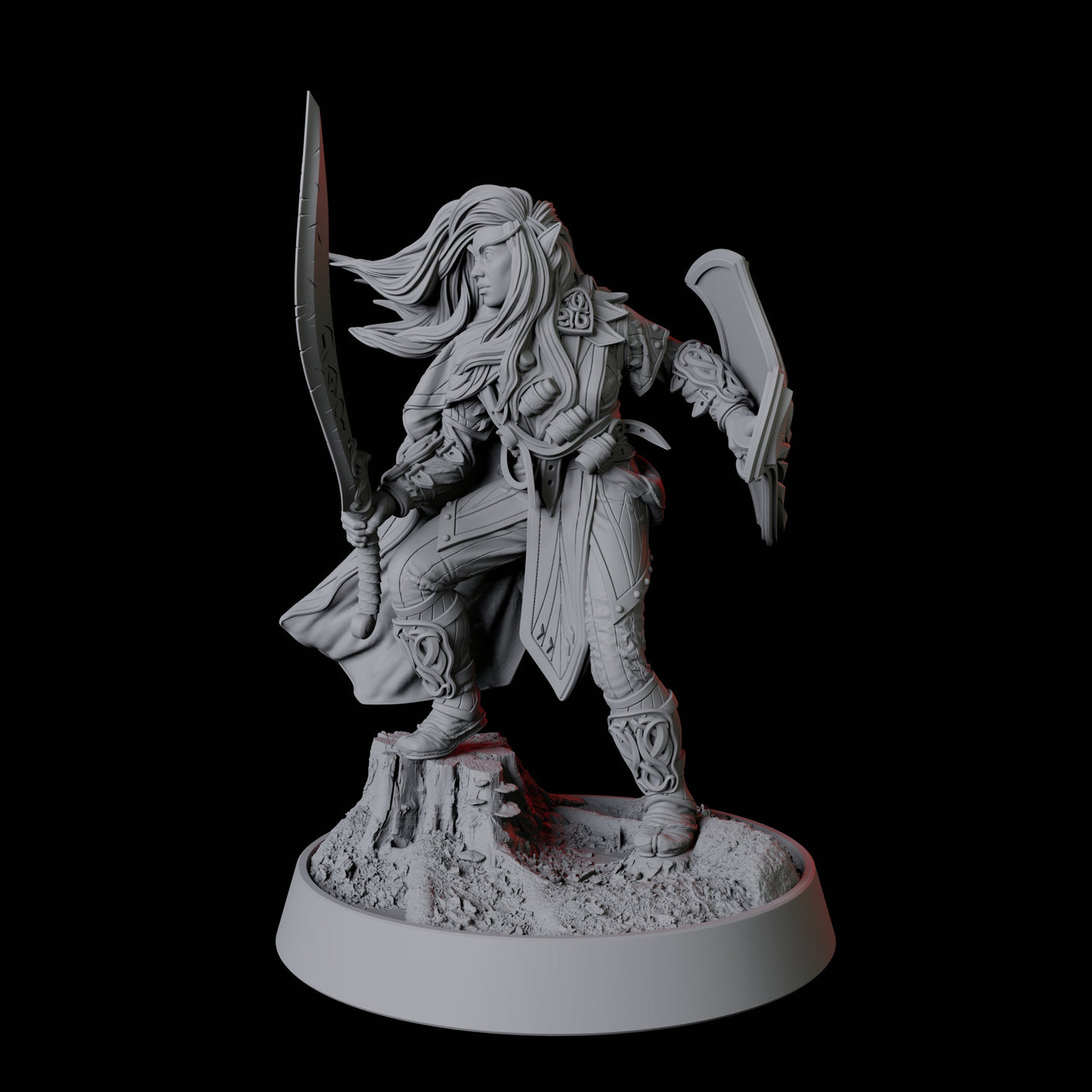 Elf Fighter Miniature for Dungeons and Dragons, Pathfinder or other TTRPGs