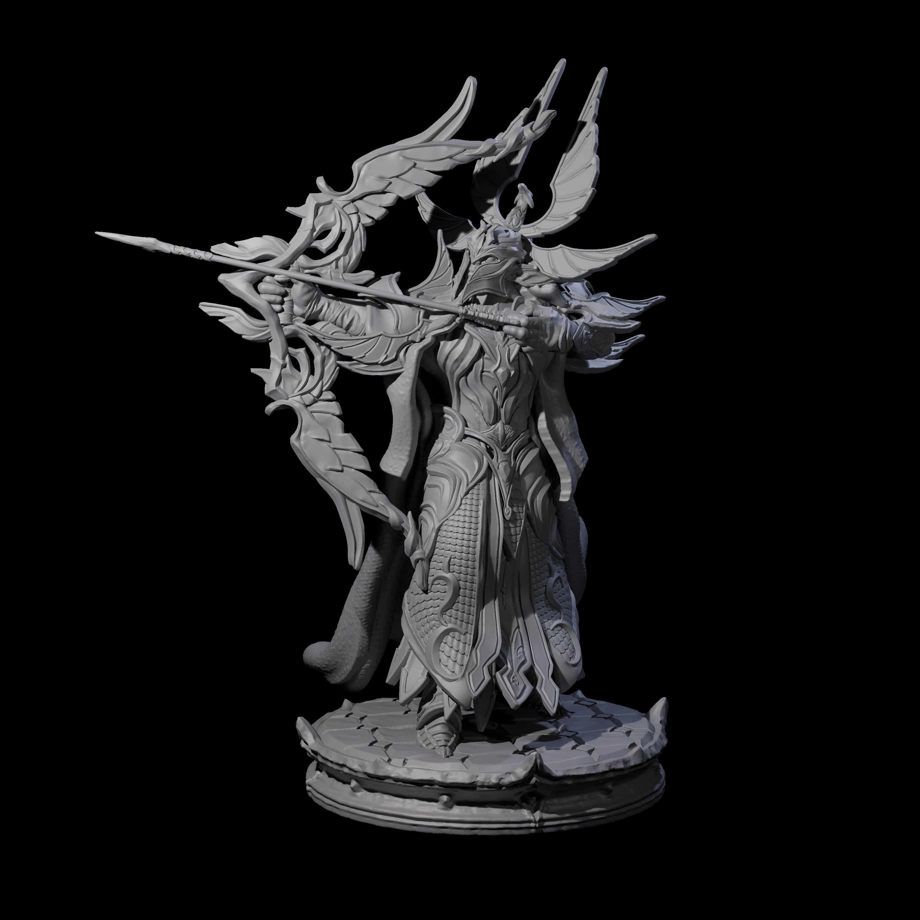 Elite Dark Elf Archer B Miniature for Dungeons and Dragons, Pathfinder or other TTRPGs