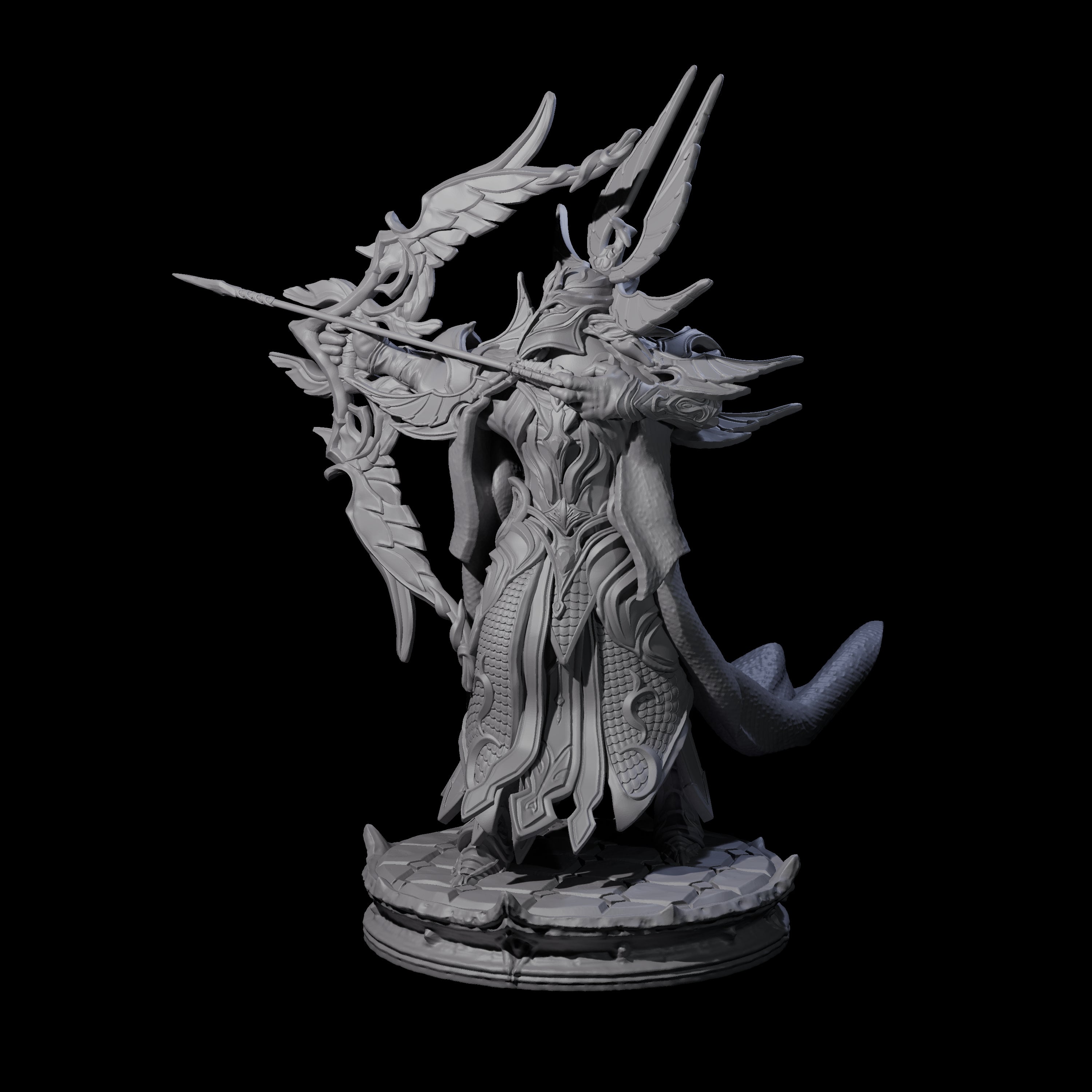 Elite Dark Elf Archer B Miniature for Dungeons and Dragons, Pathfinder or other TTRPGs