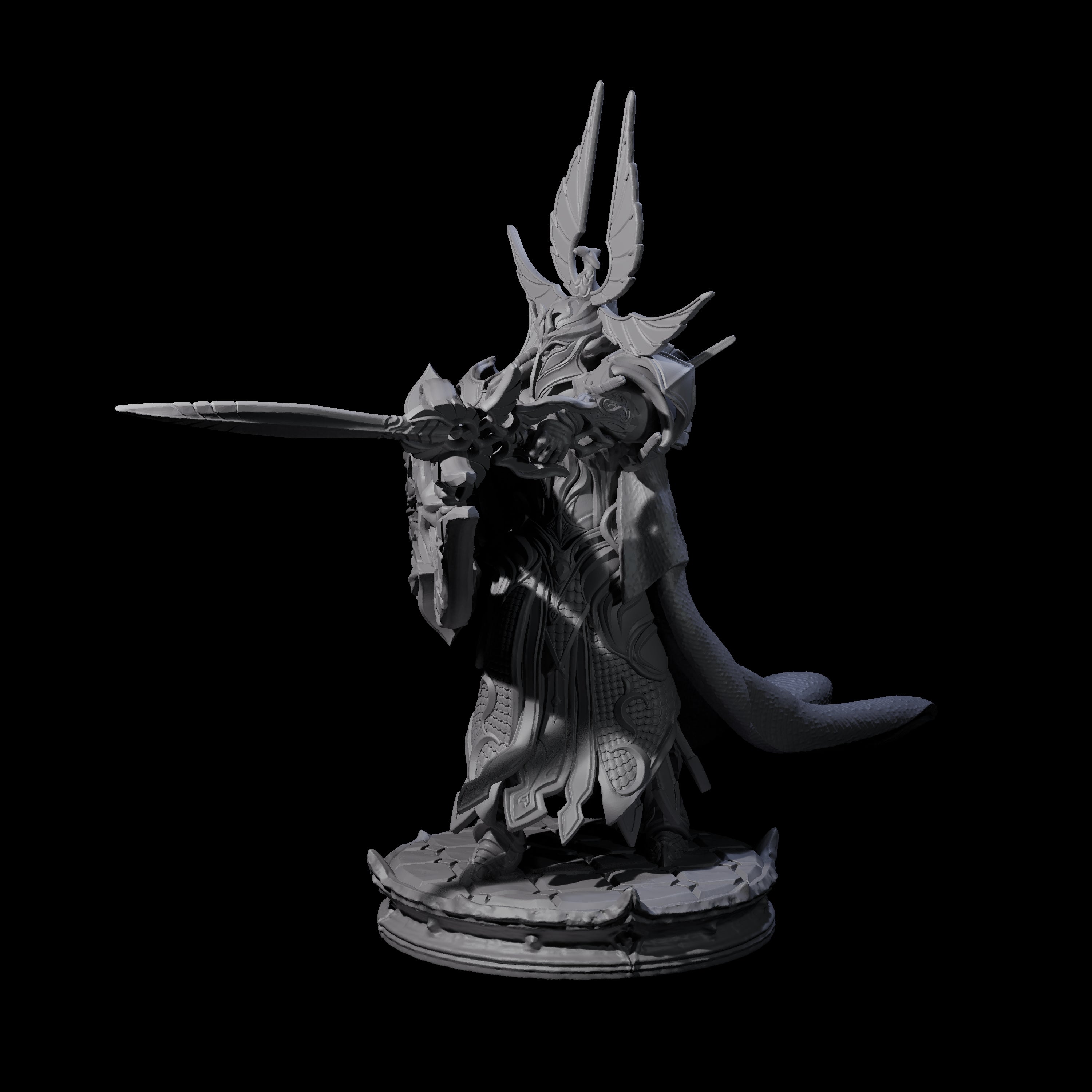 Elite Dark Elf Warrior A Miniature for Dungeons and Dragons, Pathfinder or other TTRPGs