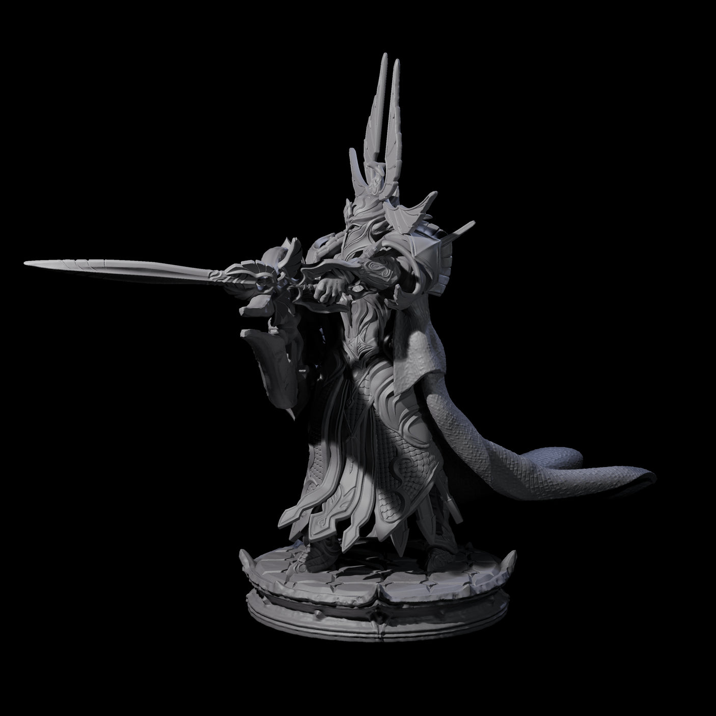 Elite Dark Elf Warrior A Miniature for Dungeons and Dragons, Pathfinder or other TTRPGs
