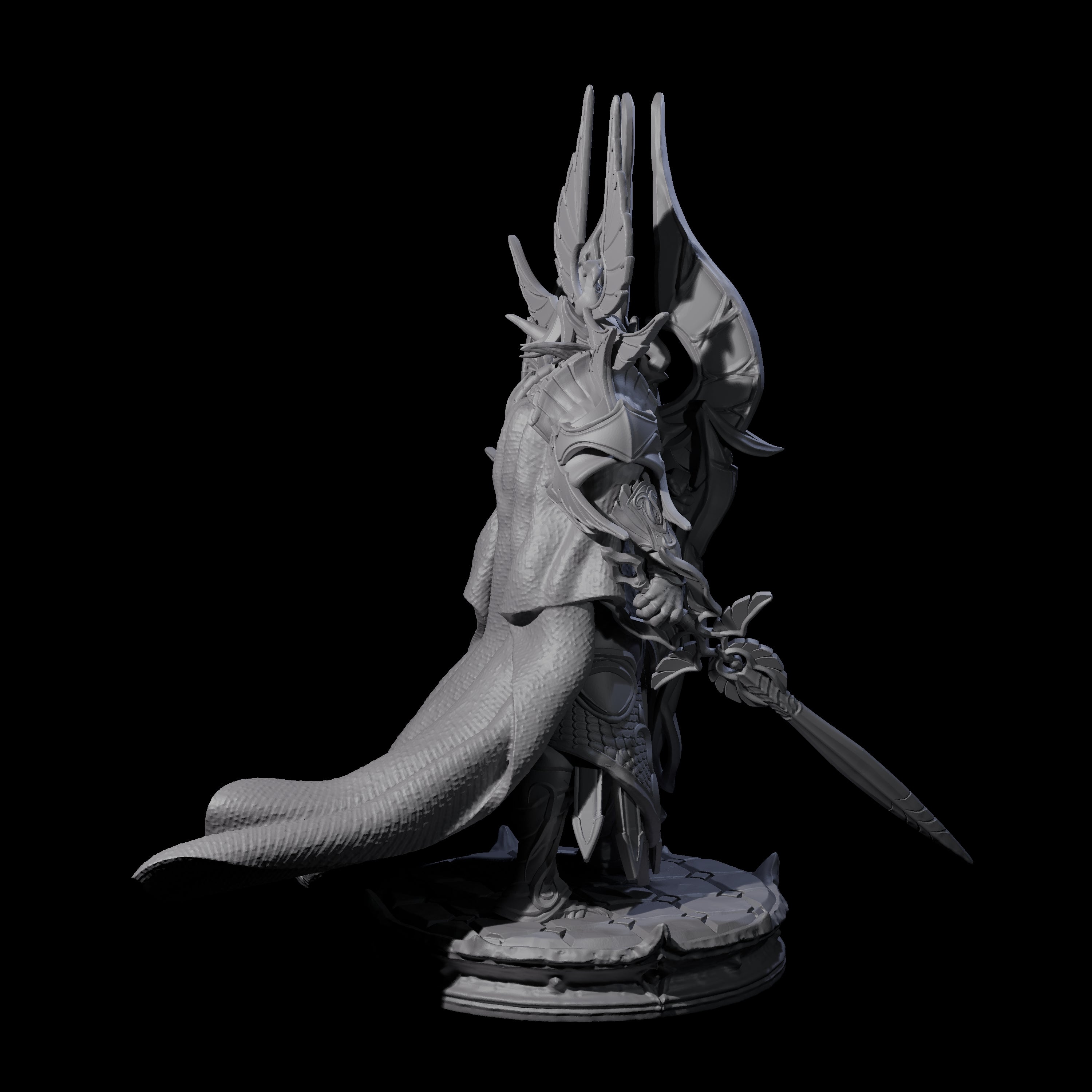 Elite Dark Elf Warrior B Miniature for Dungeons and Dragons, Pathfinder or other TTRPGs